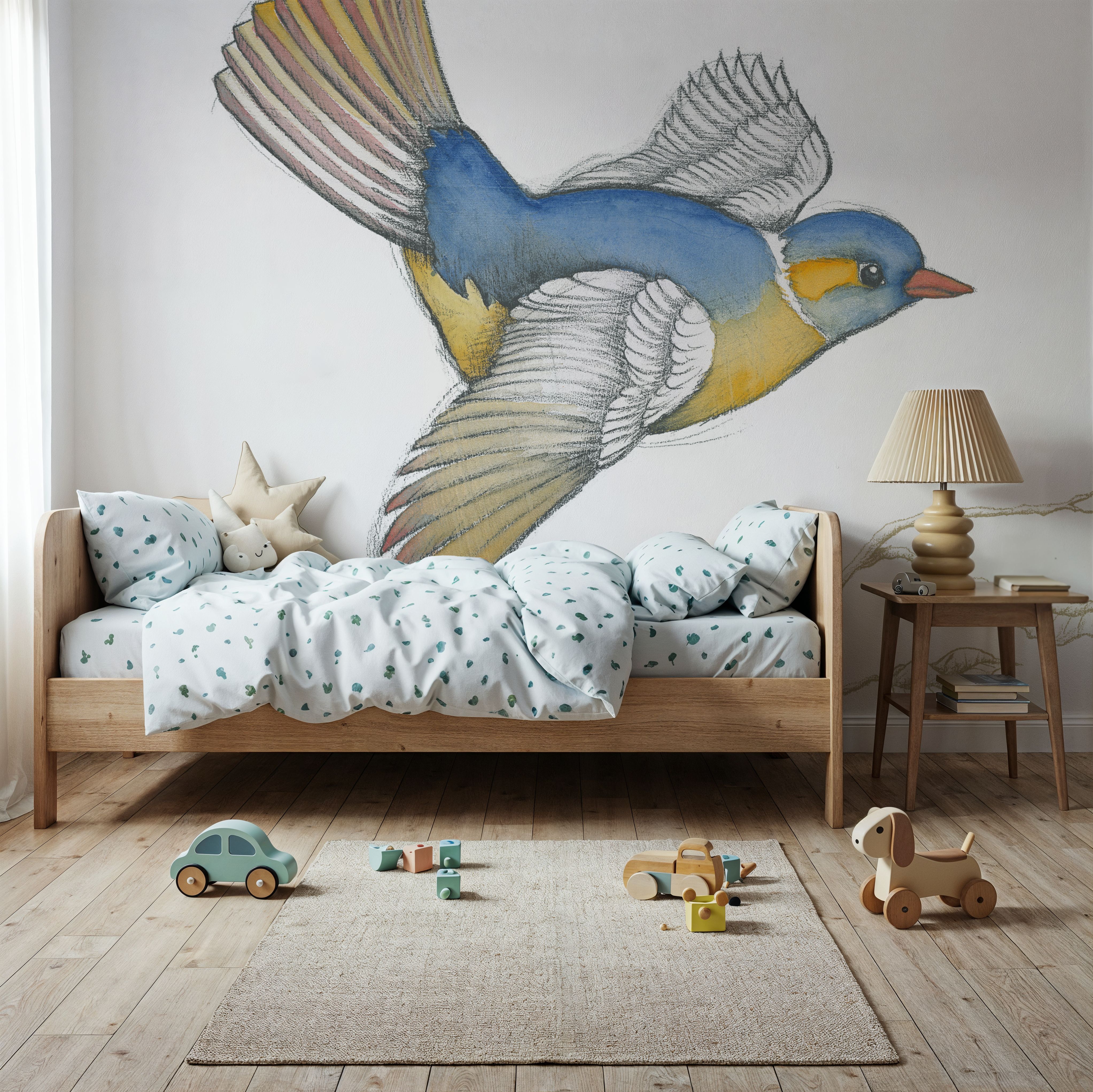 Arts and Crafts Birds III on White