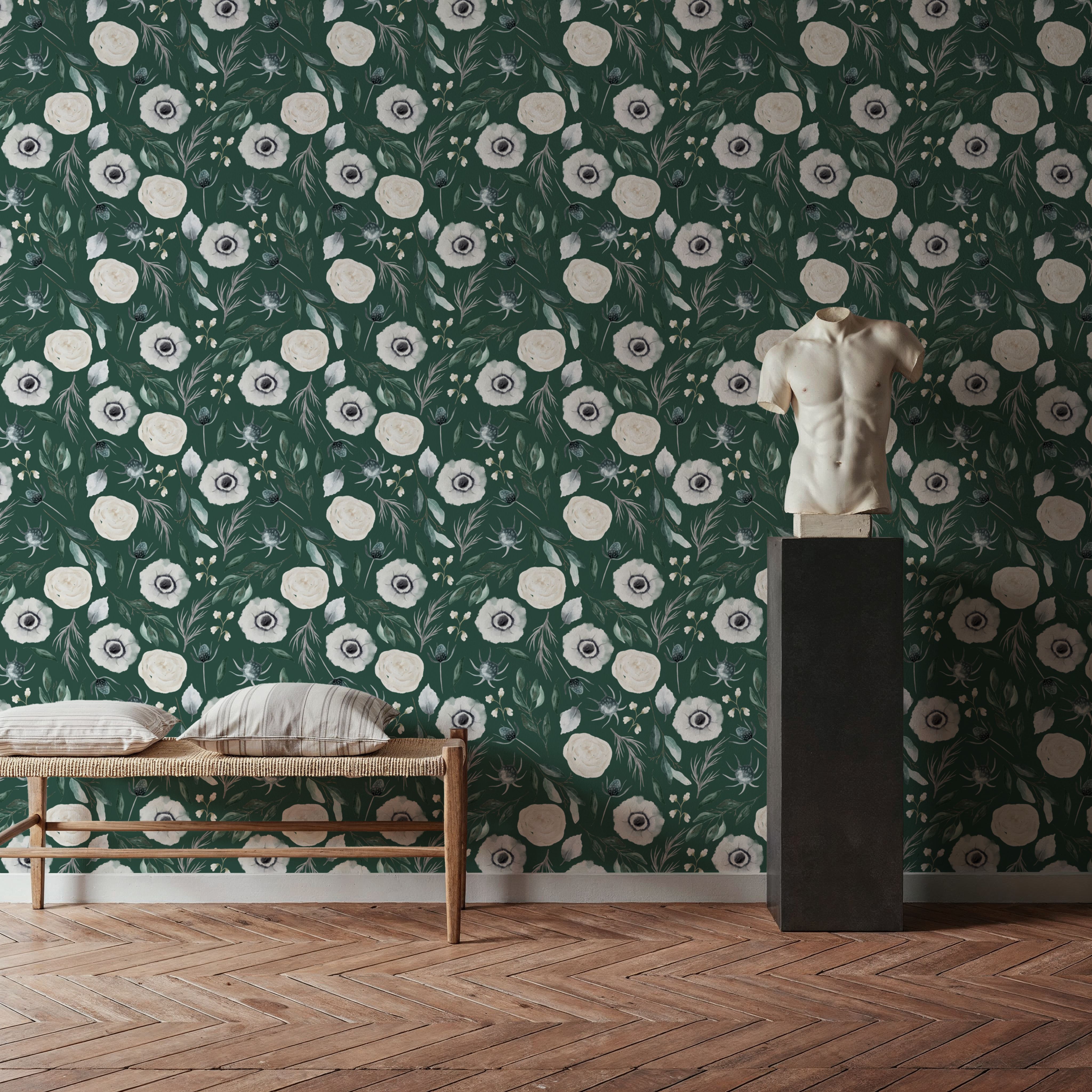 Anemones And Thistles, Wallpaper