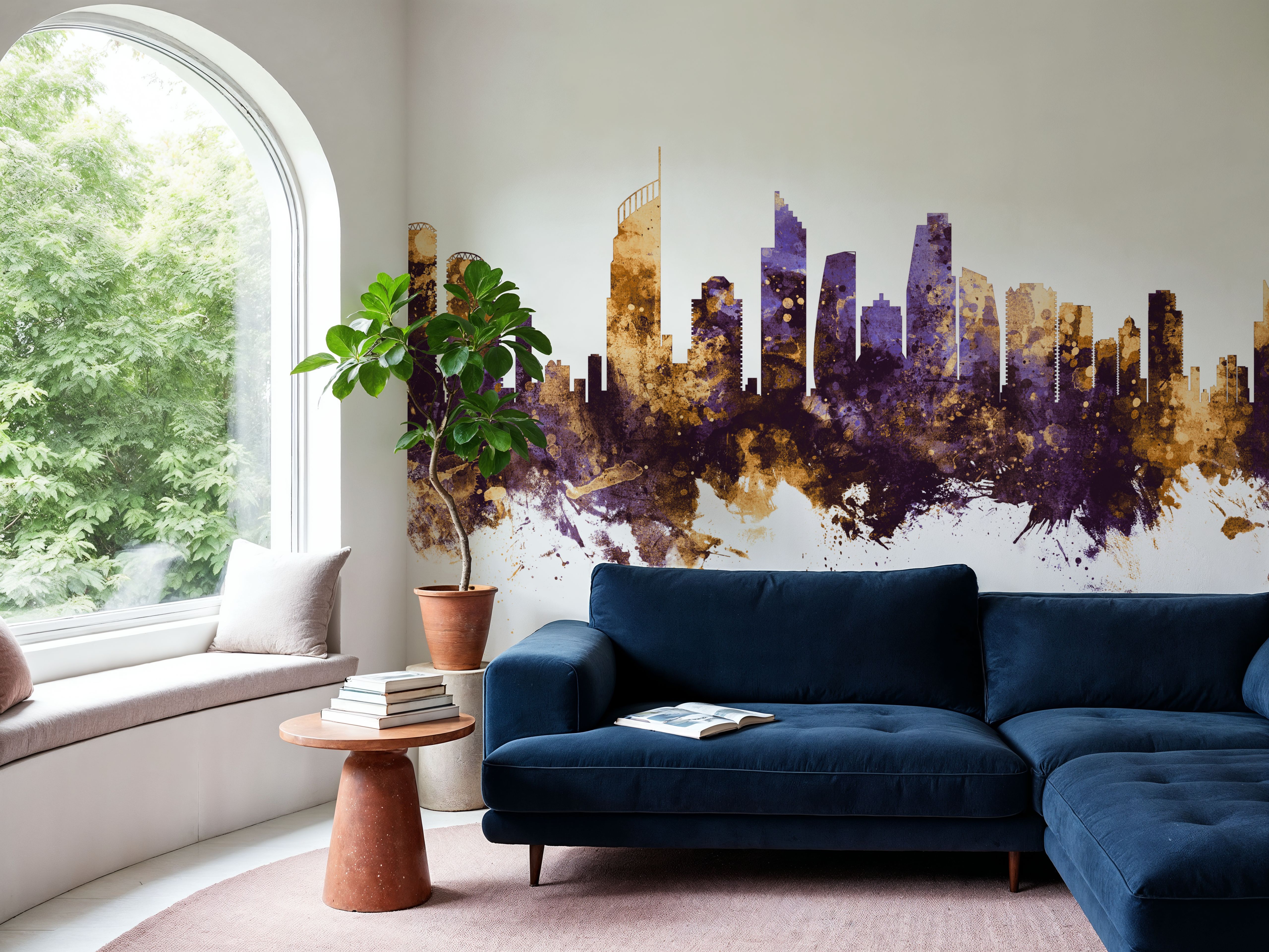 Gold Coast Australia Skyline Purple & Gold