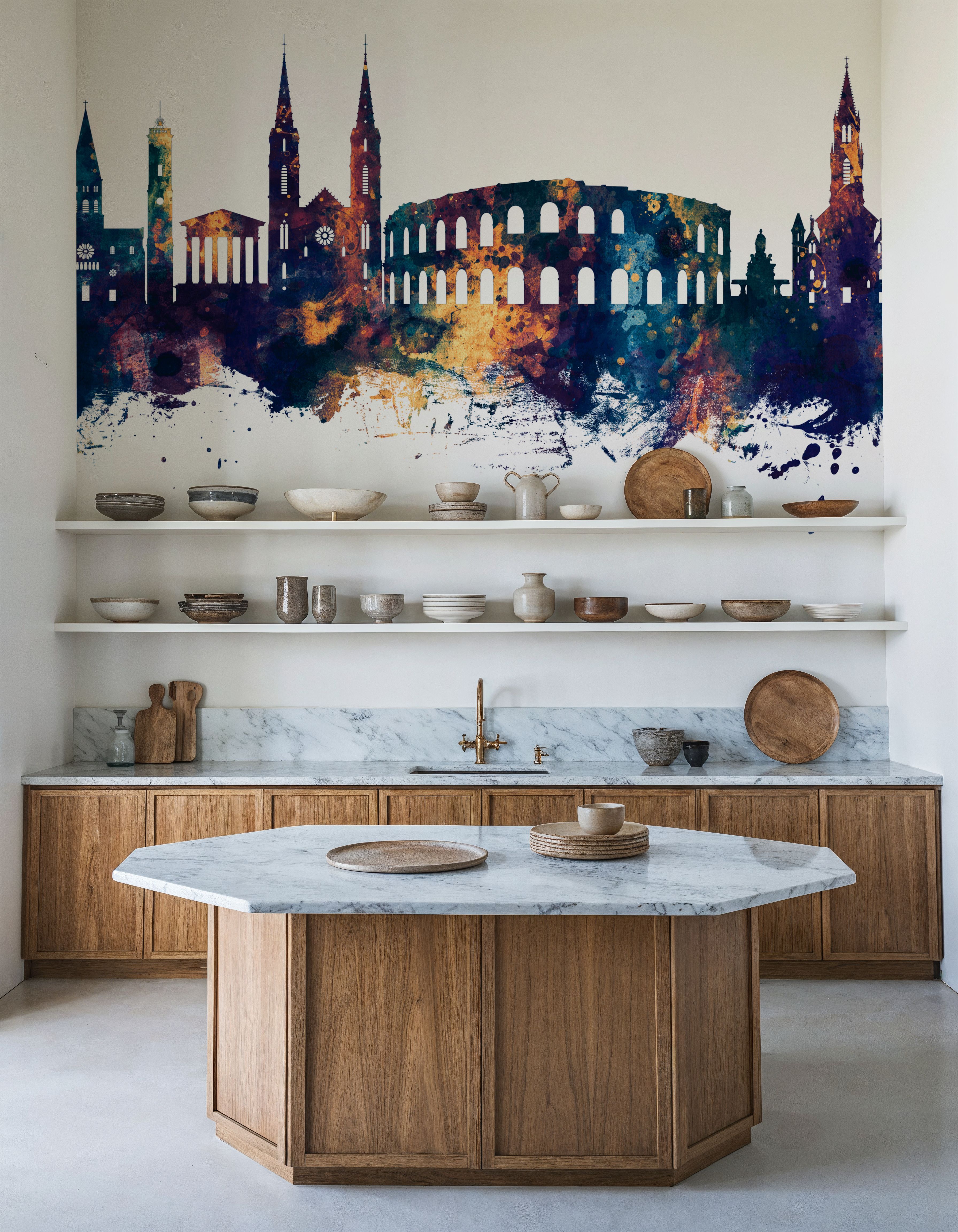 Nîmes France Skyline Blue & Bronze