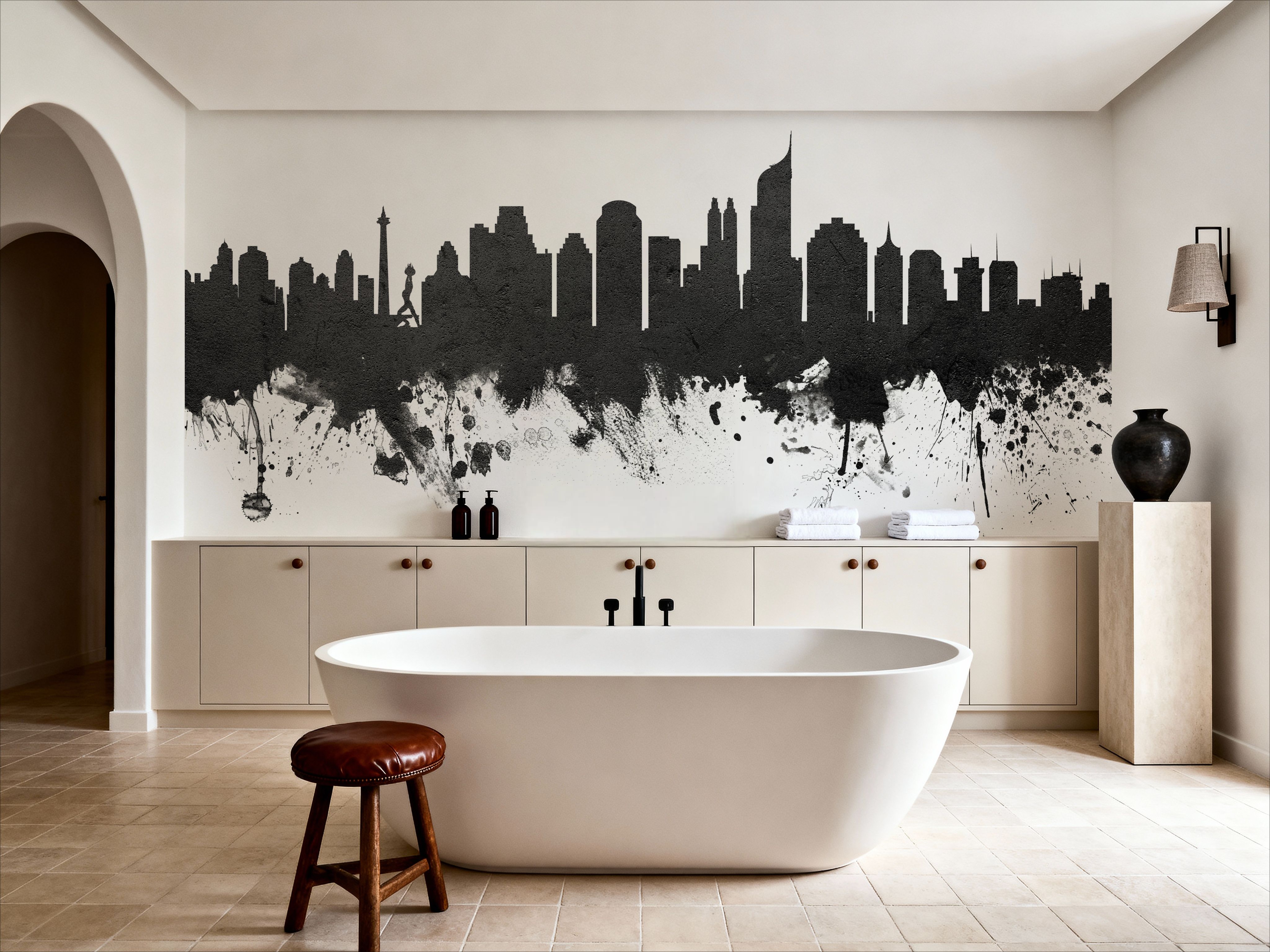 Jakarta Skyline Indonesia Black & White