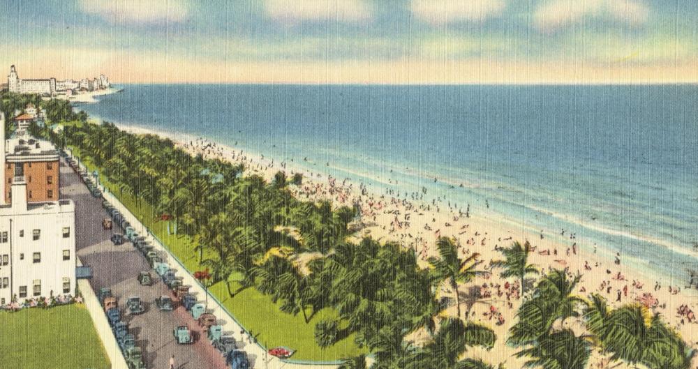 Ocean Drive - Screenprint Postcard