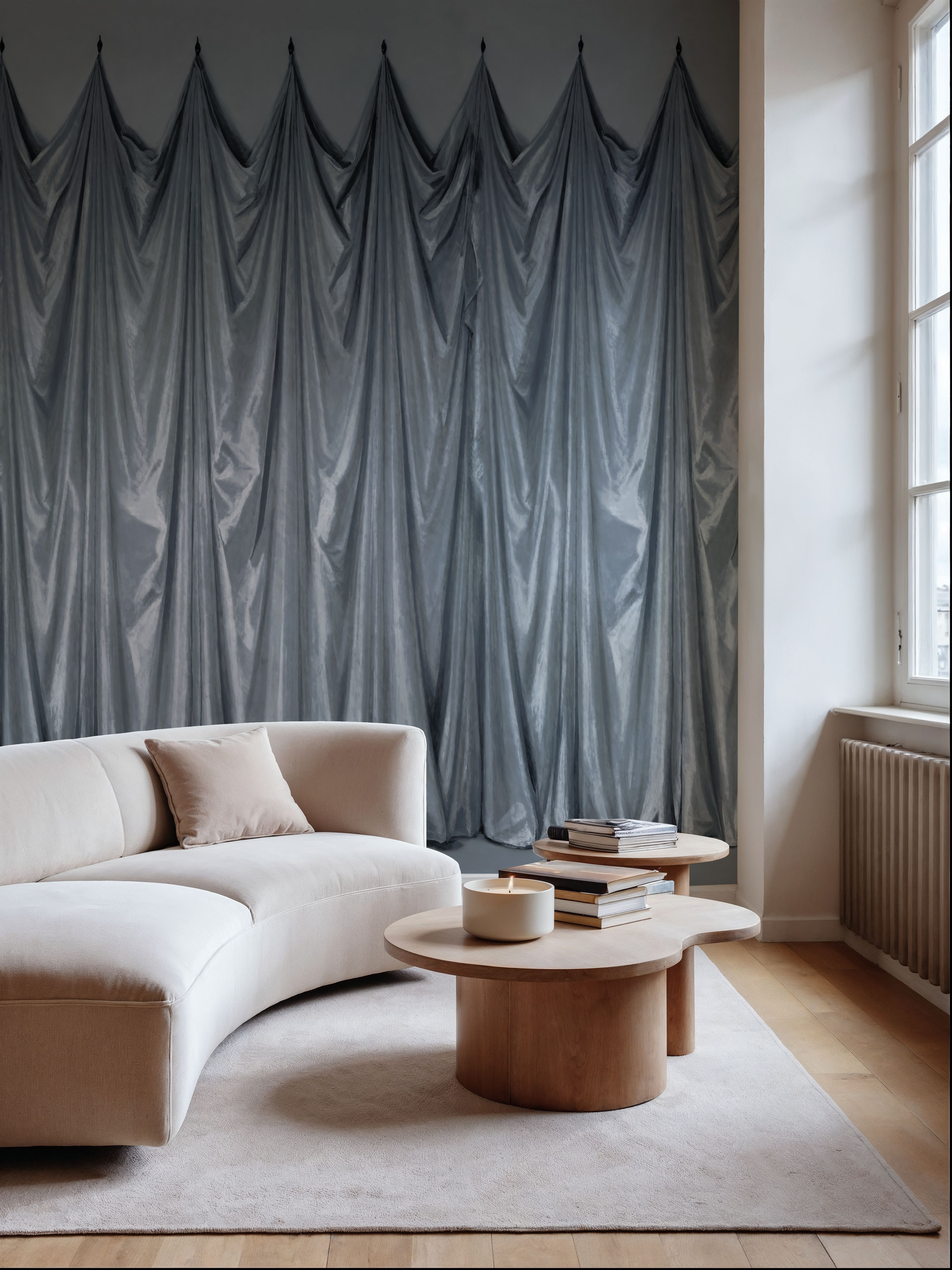 Medici Drapes, Stone Blue