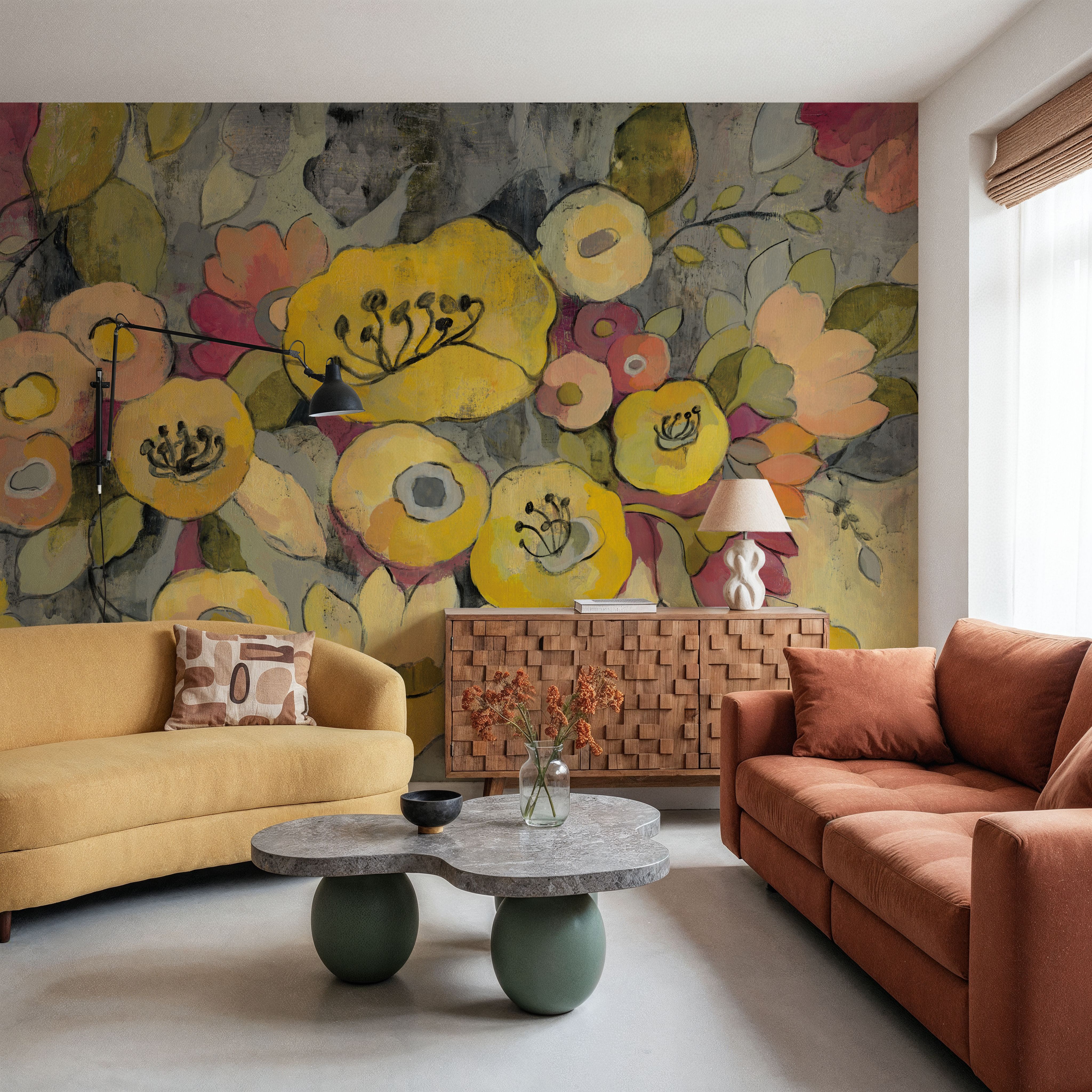 Yellow Floral Duo III