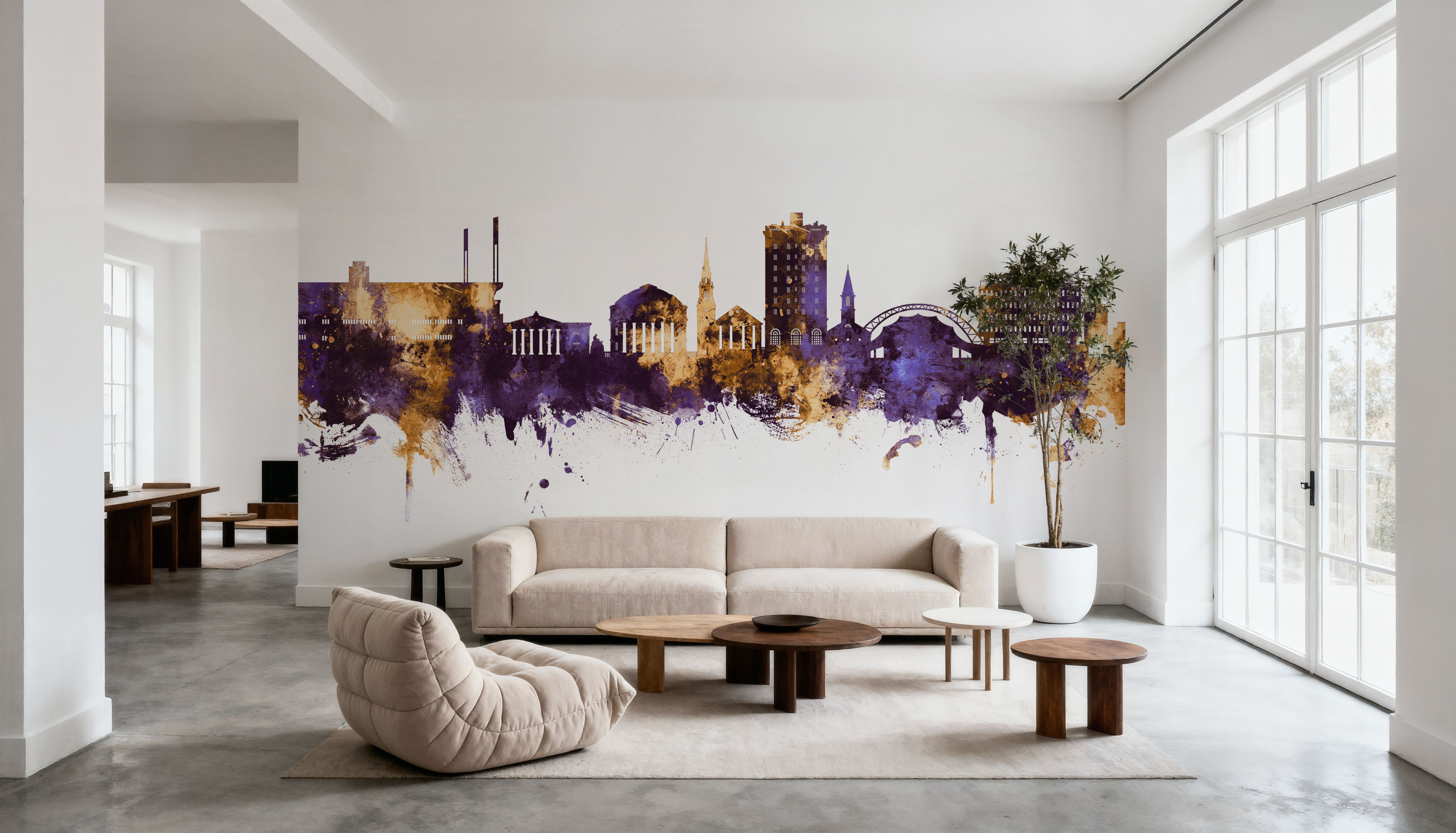 Charlottesville Virginia Skyline Purple & Gold