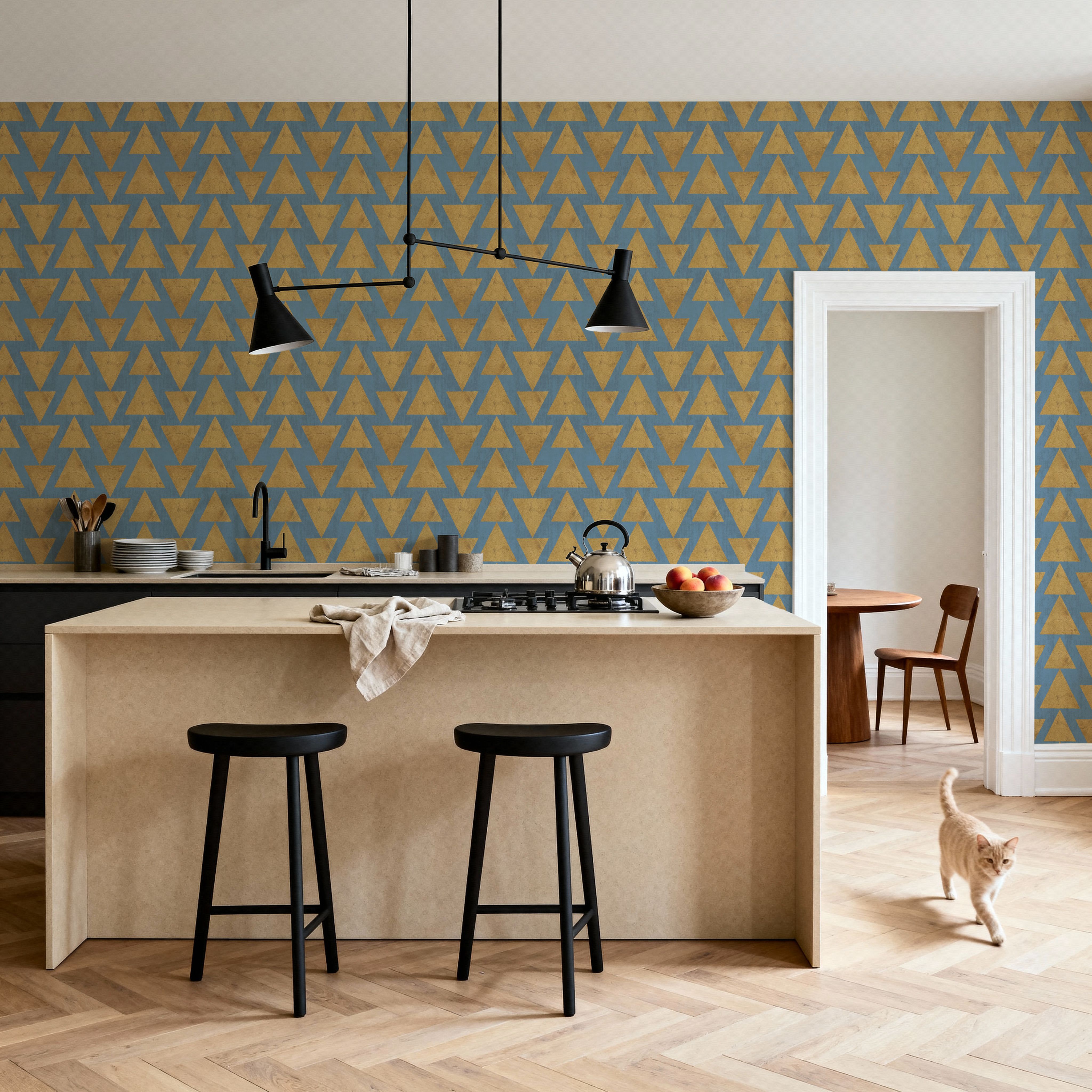 Golden Directions Blue, Papier peint