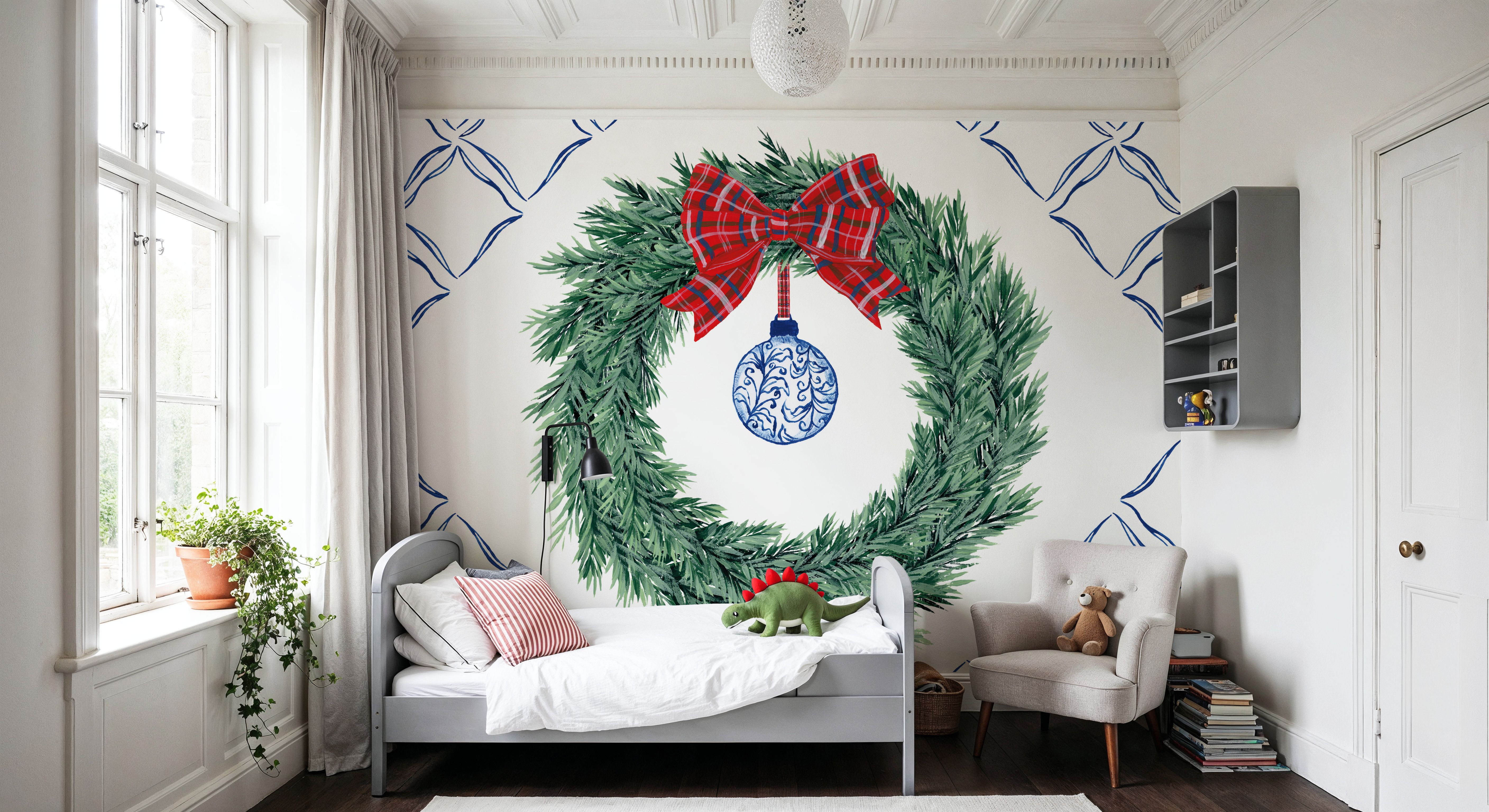 Holiday Tartan and Chinoiserie IV, Papel de parede
