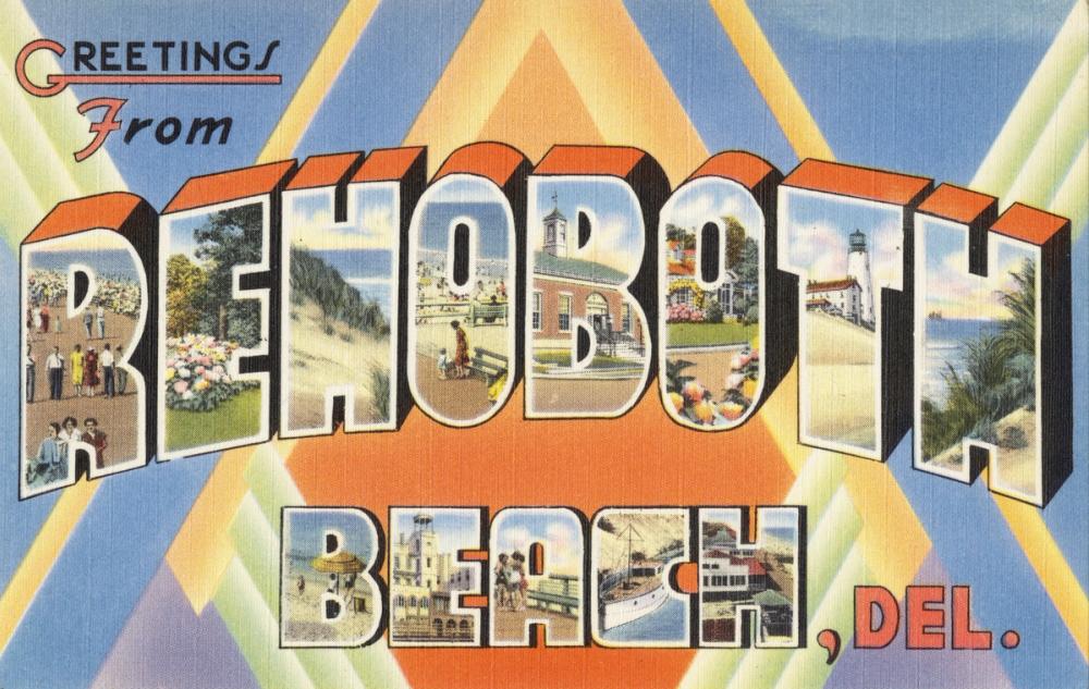 Greetings from Renoboth Beach - Screenprint Postcard