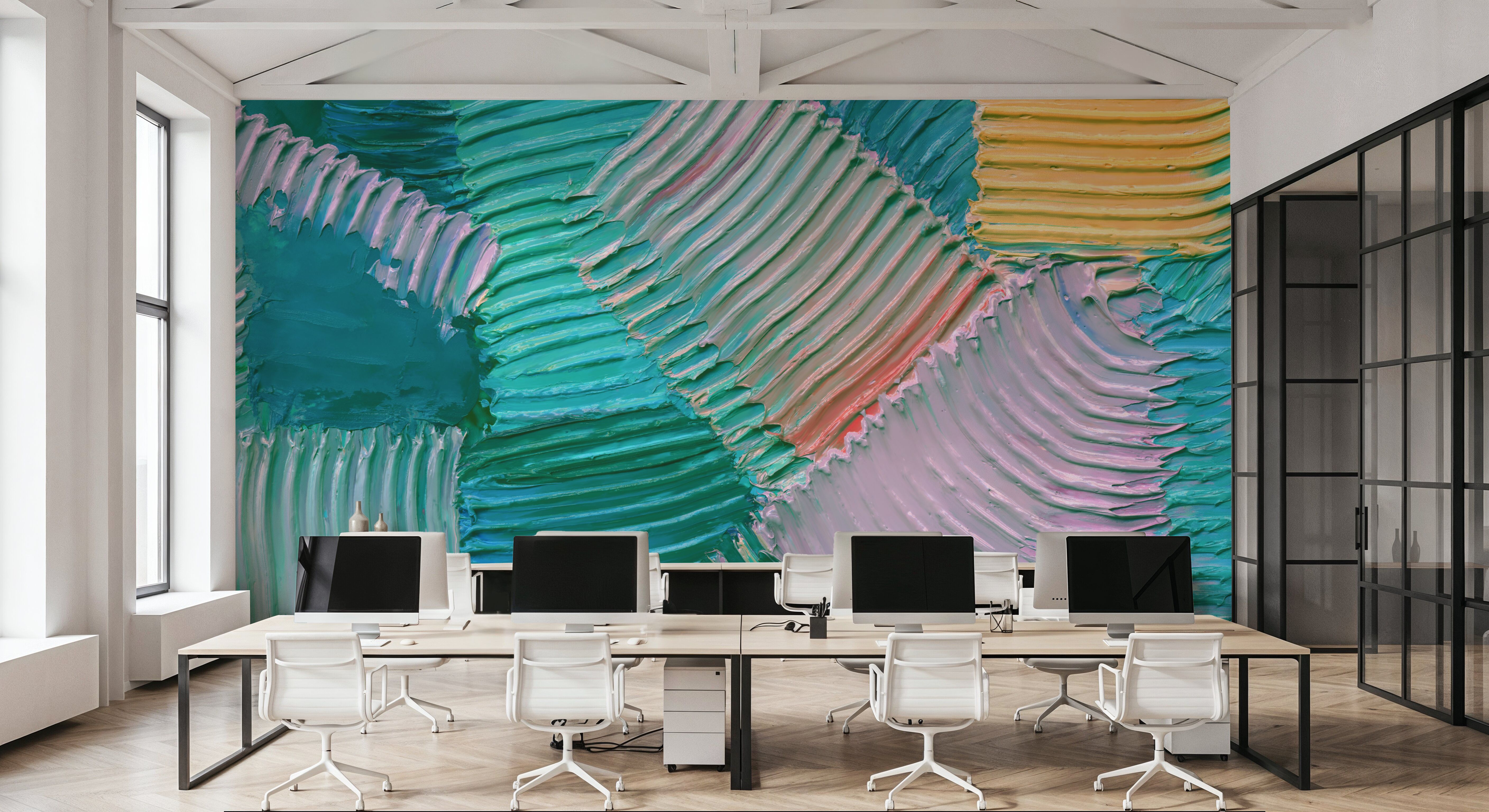 Close-Up Stroke Painting, Mint Green, Wallpaper