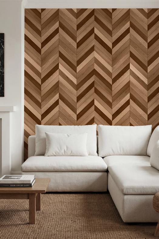 Chevron Wood, Walnut and Oak