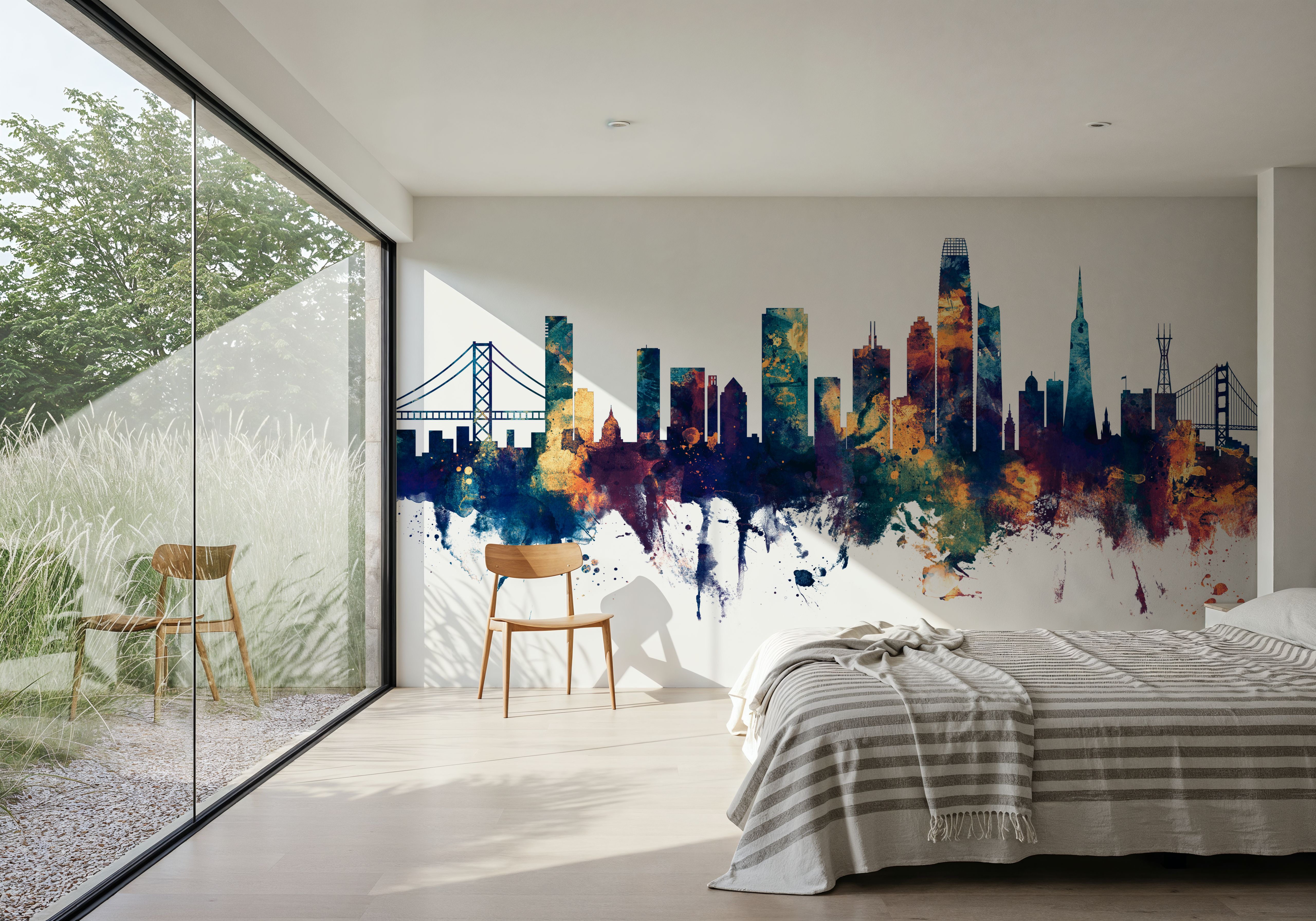 San Francisco Skyline Blue & Bronze