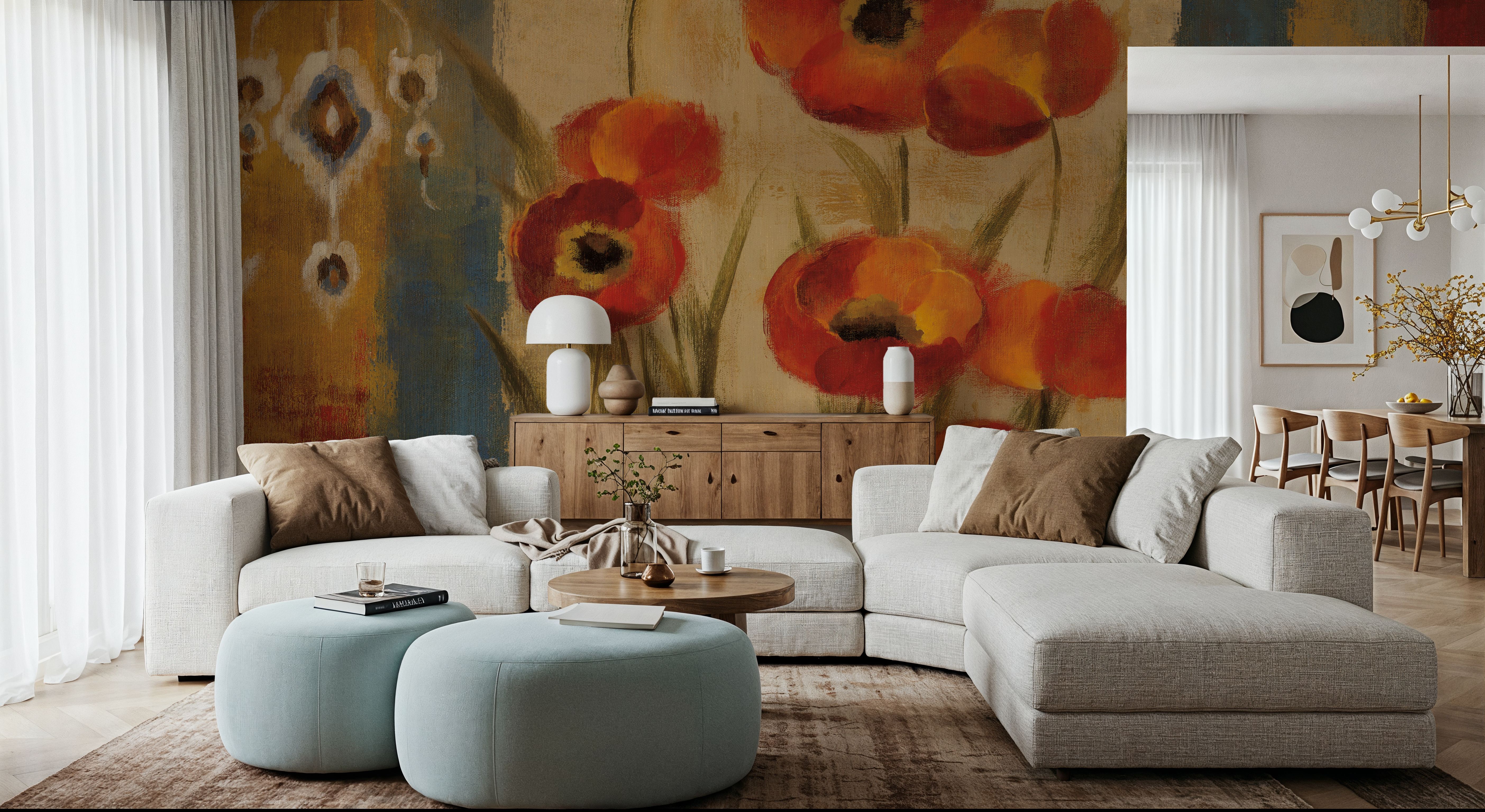 Ikat Floral Tapestry