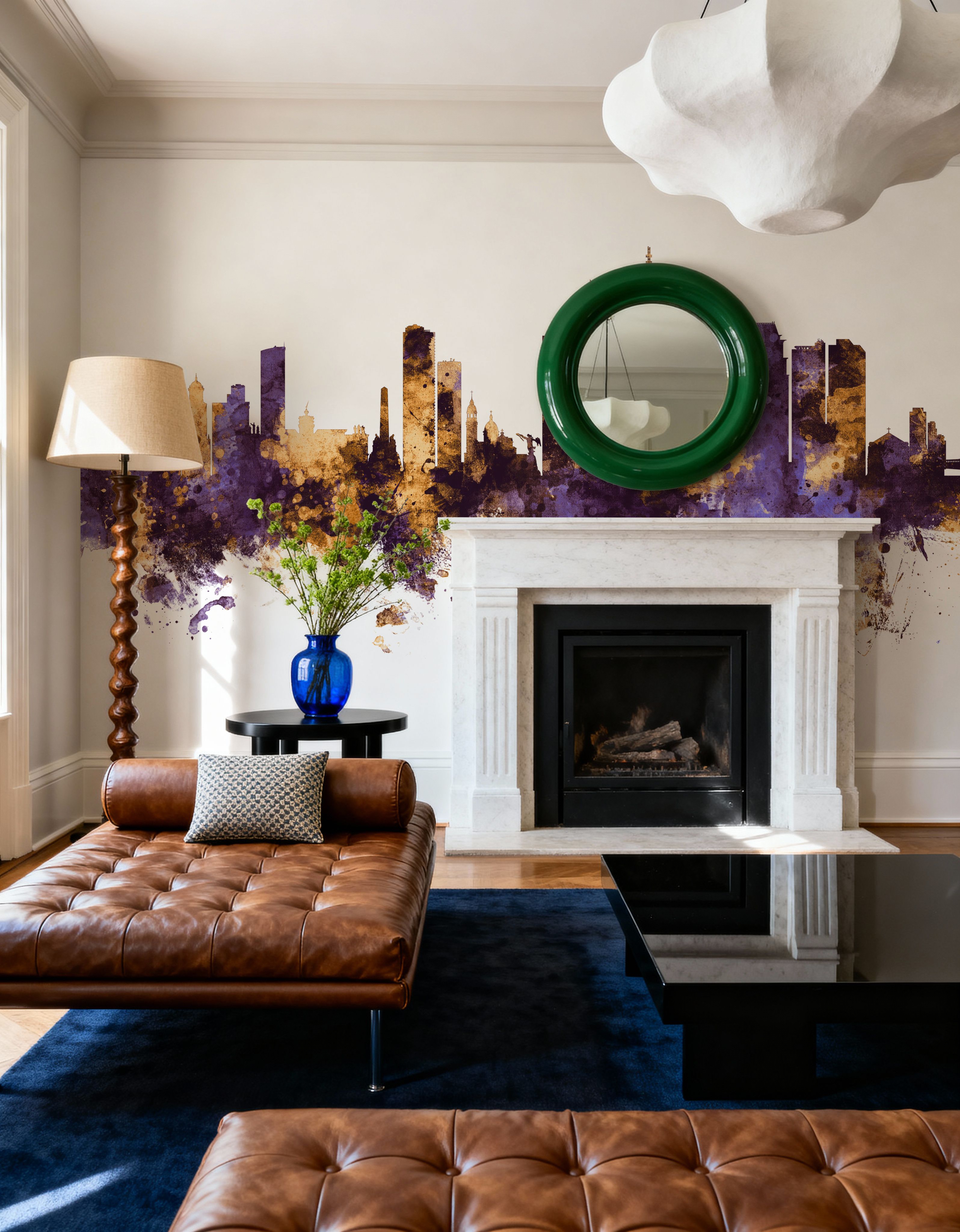 Manila Philippines Skyline Purple & Gold