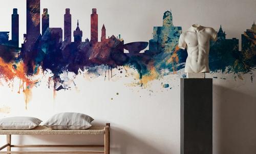 Albany New York Skyline Blue & Bronze