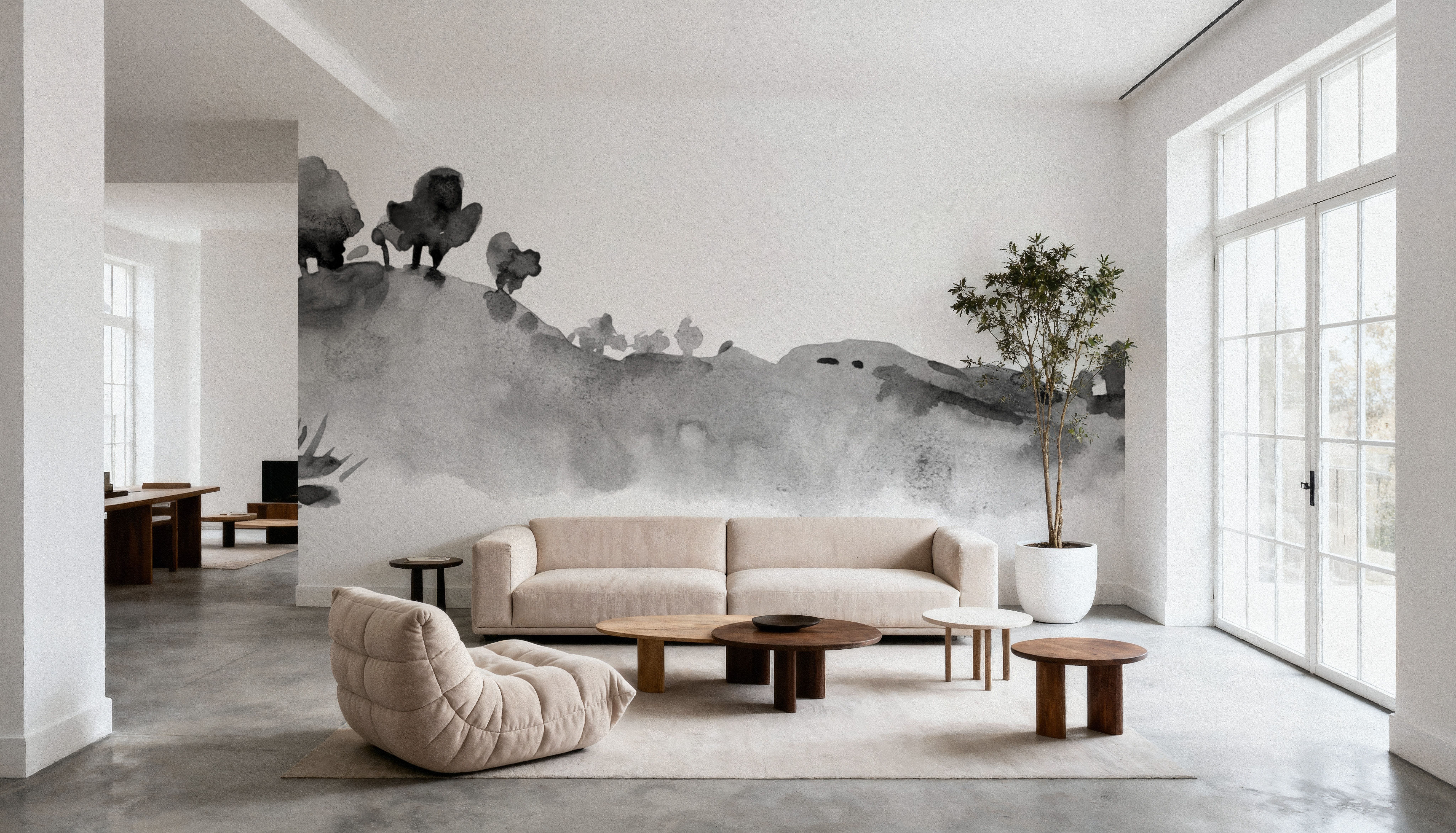 Tranquil Hillside, Grey