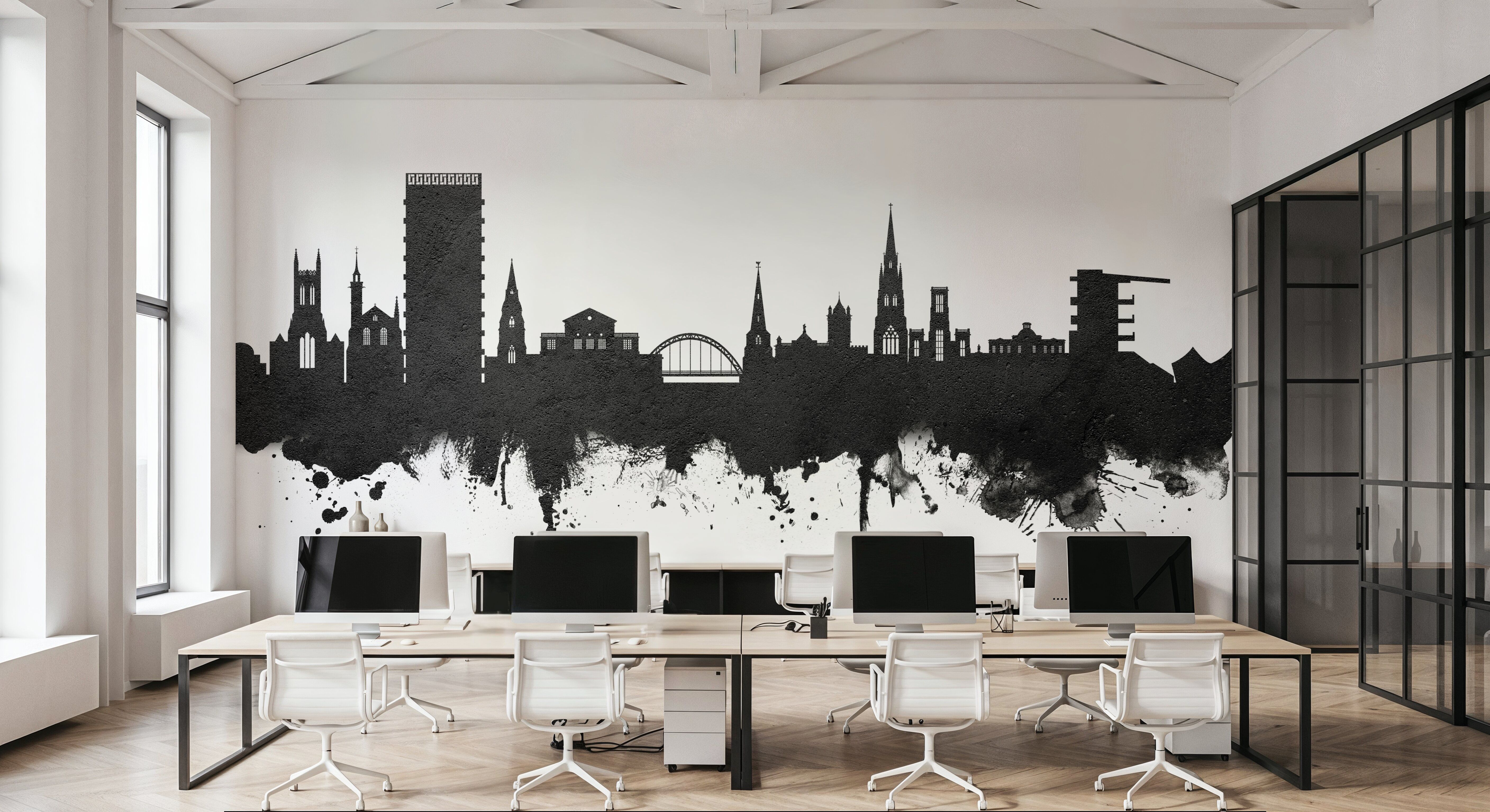 Cheltenham England Skyline Black & White
