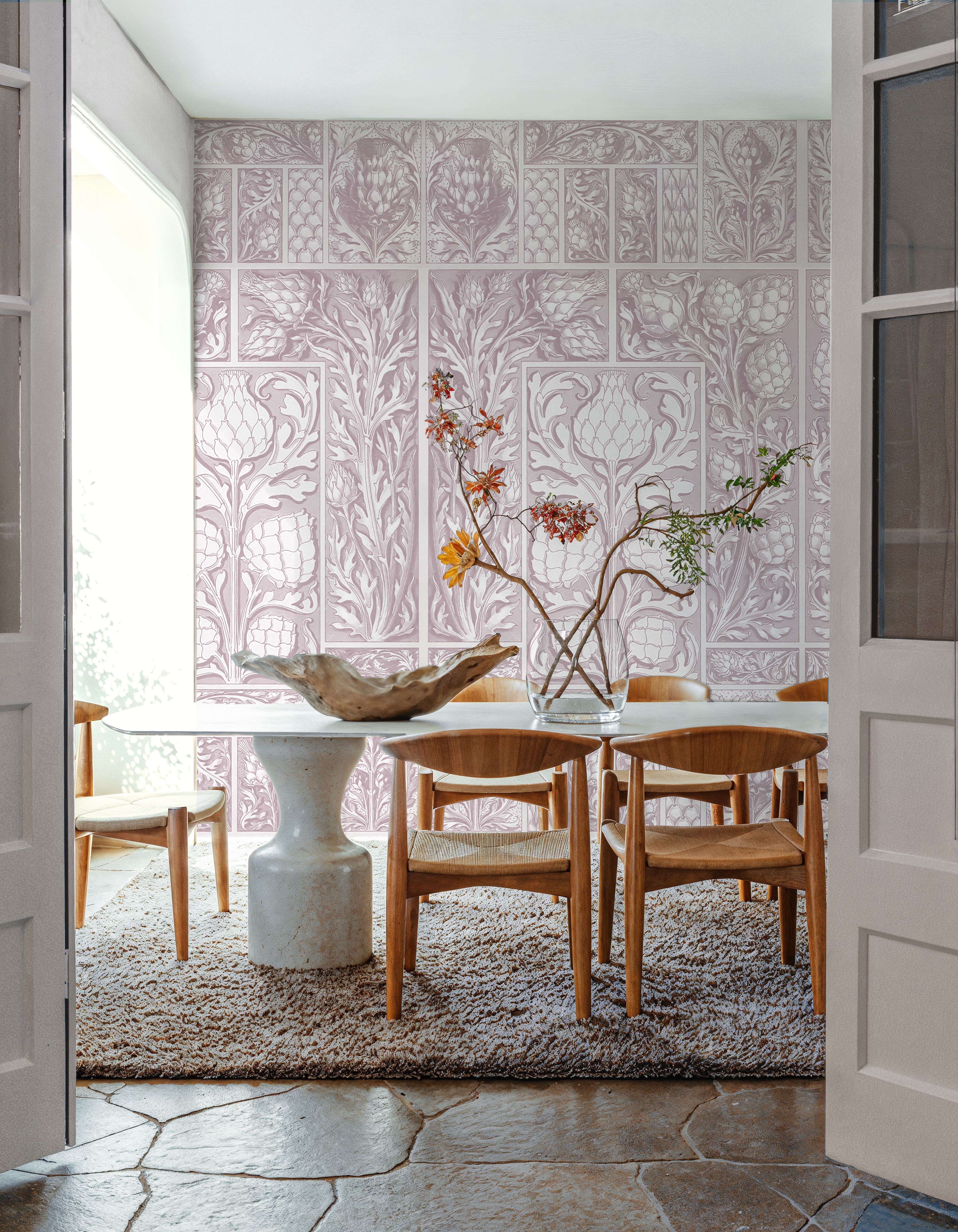 Clear Thistle Wall Red