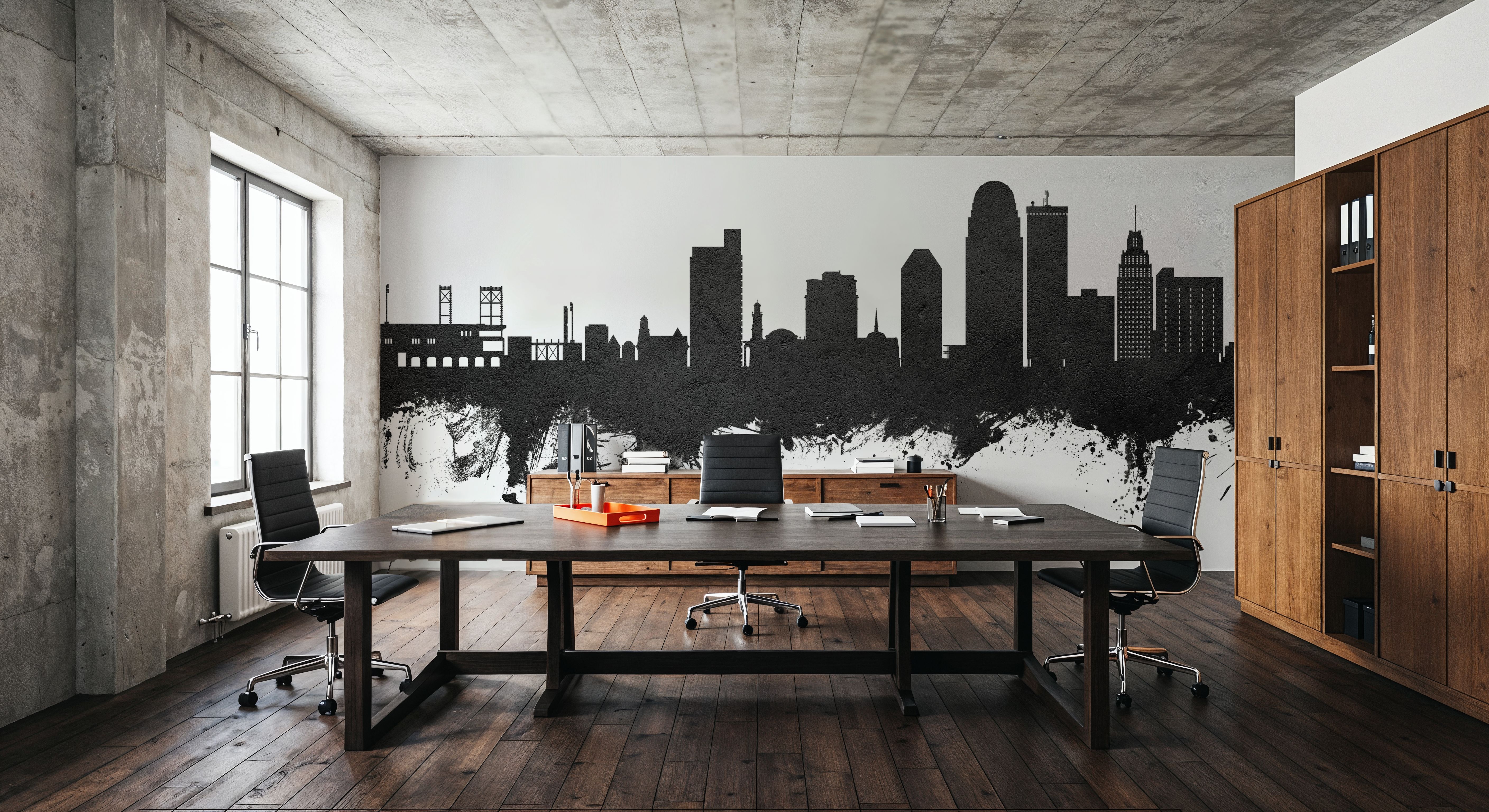 Winston-Salem North Carolina Skyline Black & White