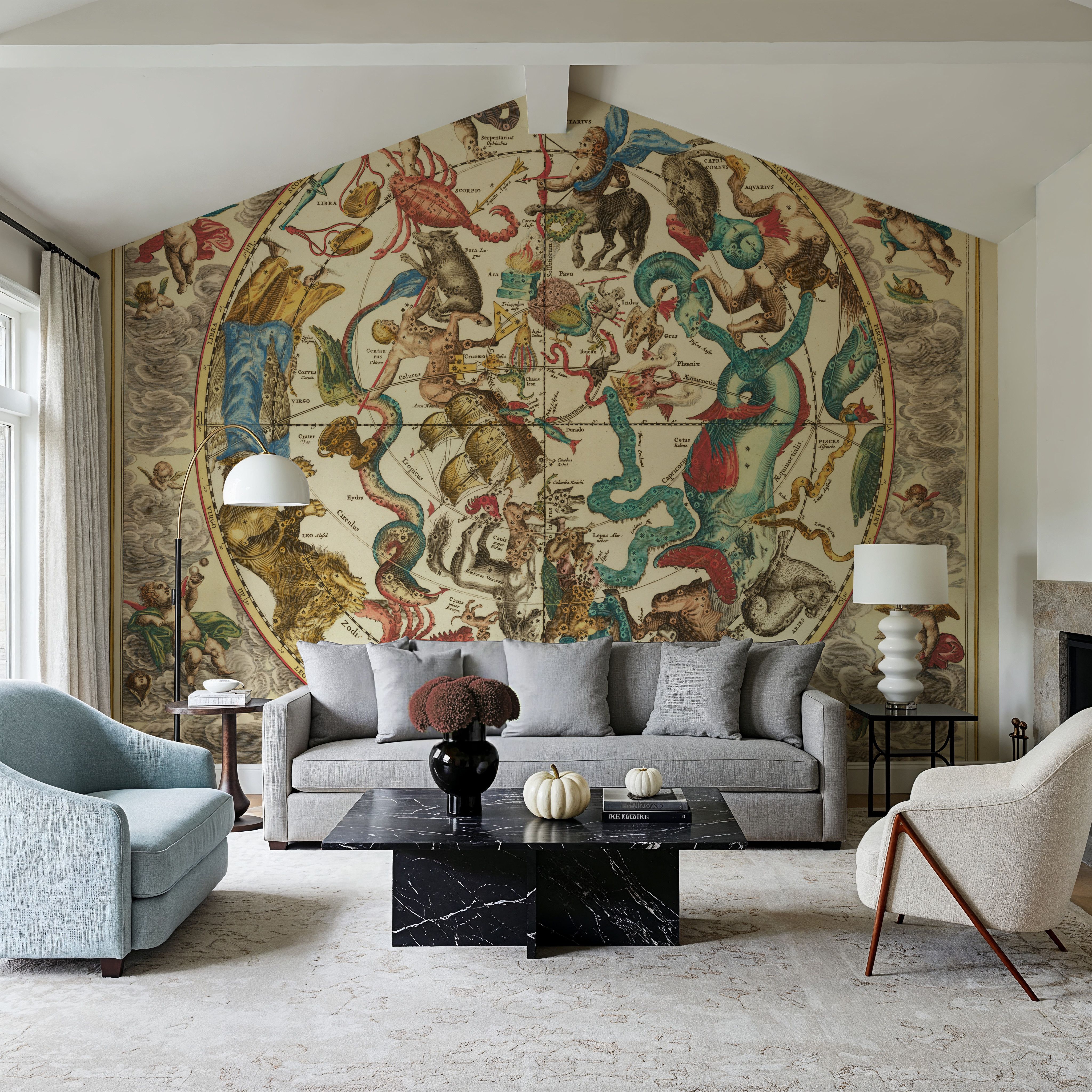 Antique Celestial Chart, Haemisphaerium Stellatum Australe Antiquum