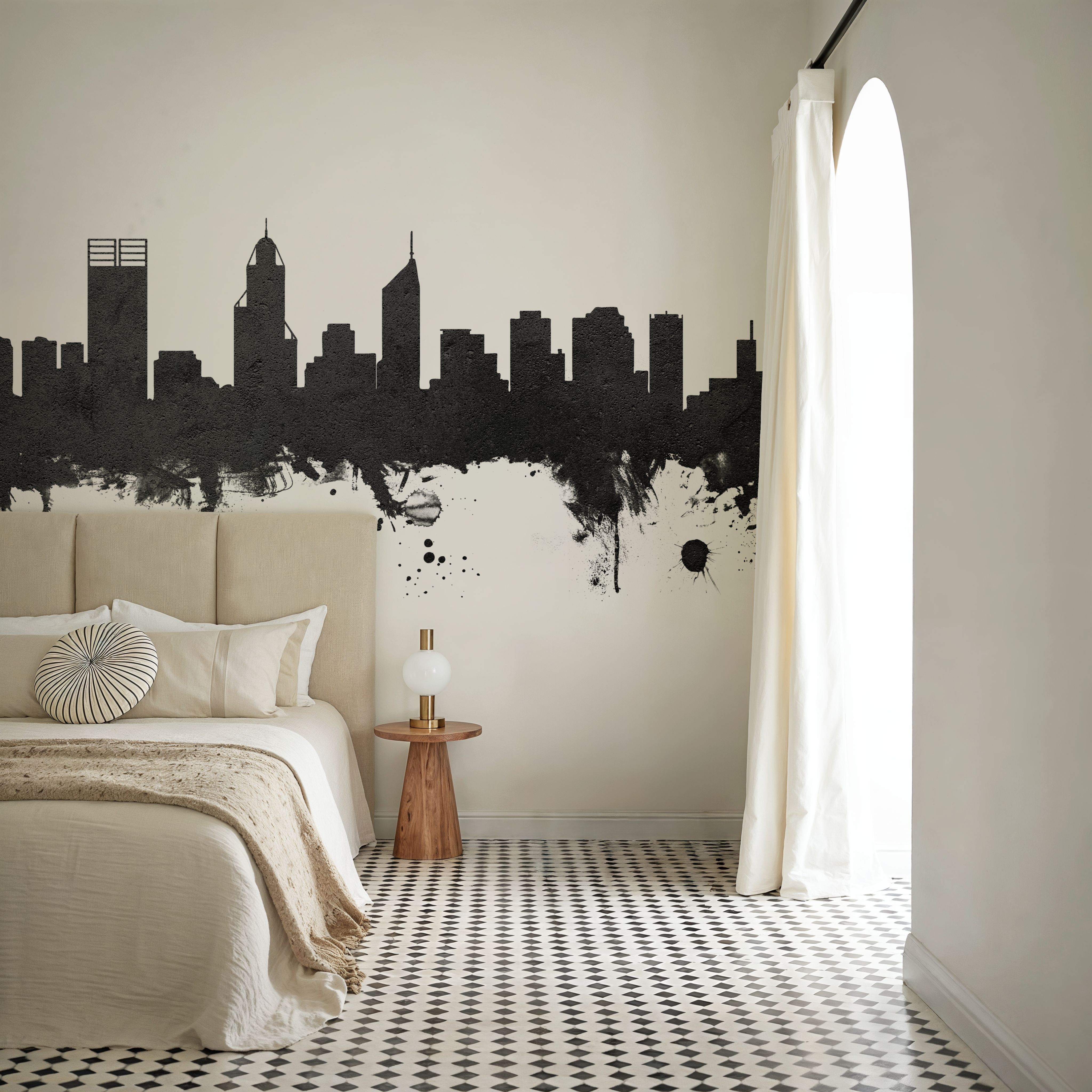 Perth Australia Skyline Black & White