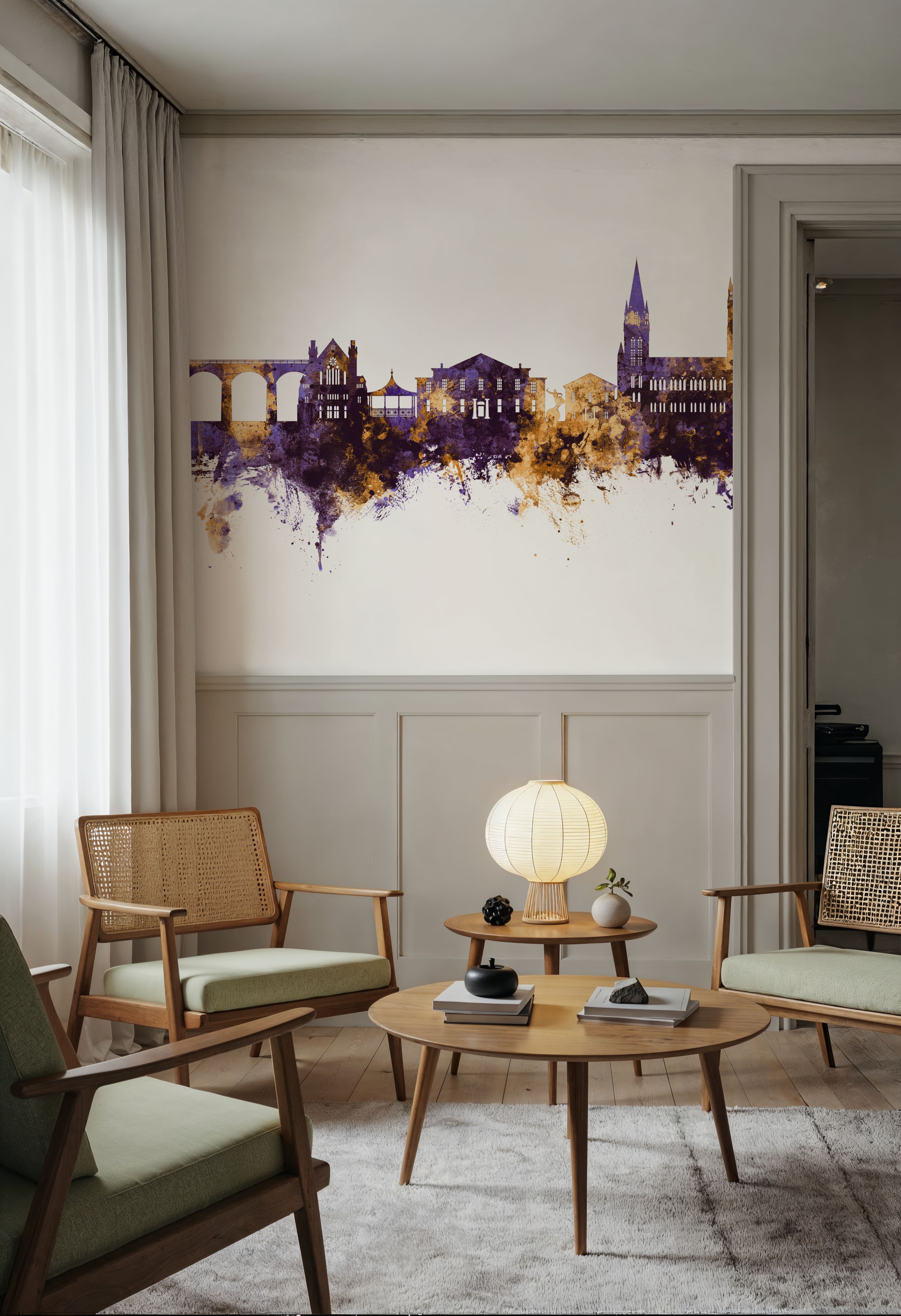 Truro England Skyline Purple & Gold