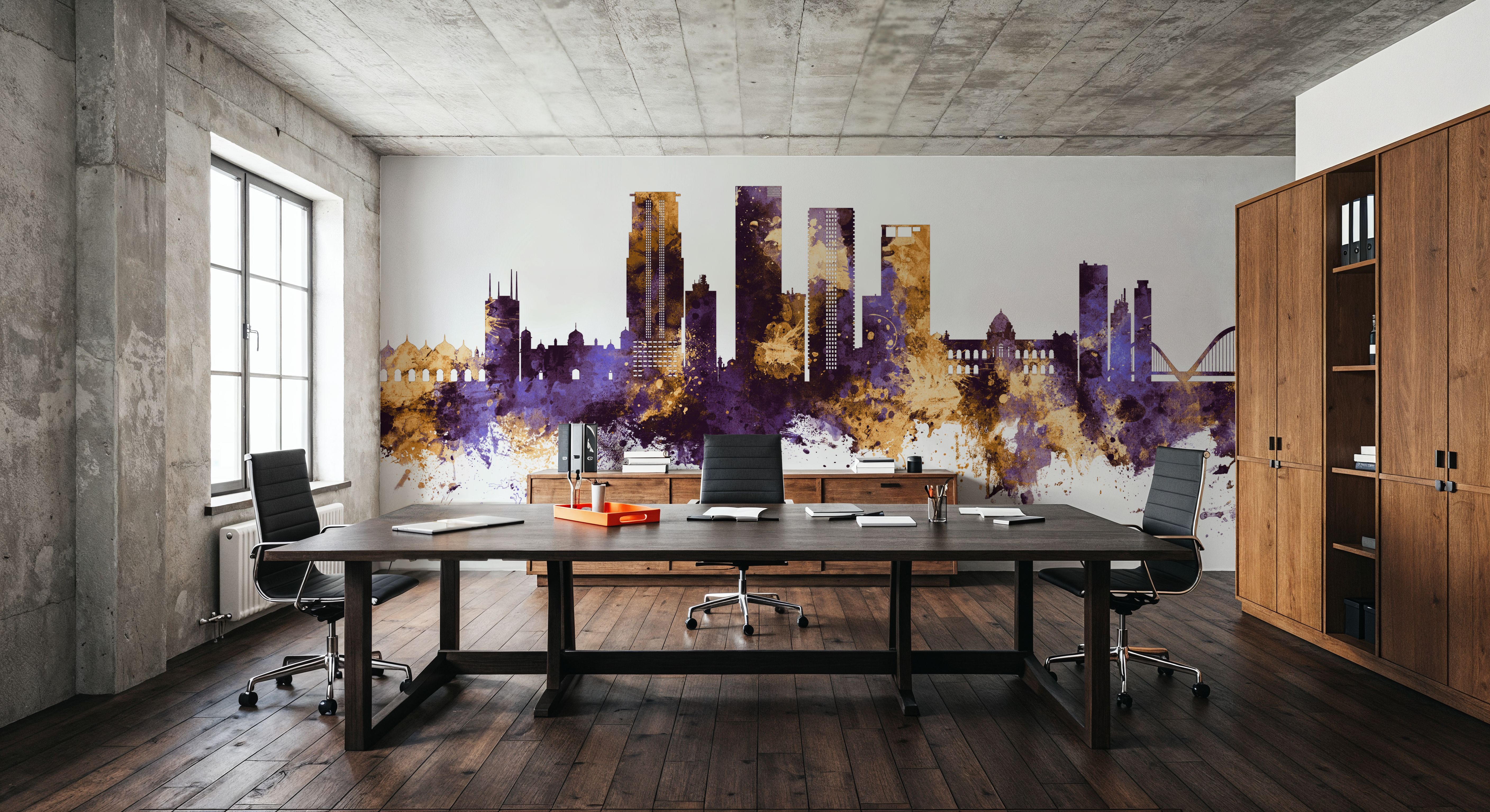 Dhaka Bangladesh Skyline Purple & Gold