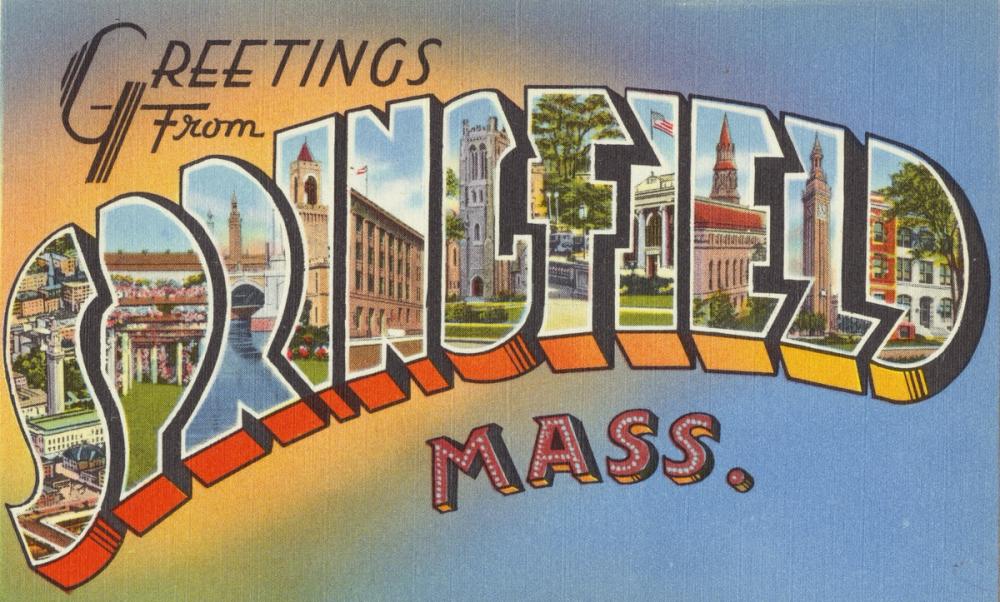 Greetings from Springfield Mass. - Screenprint Postcard