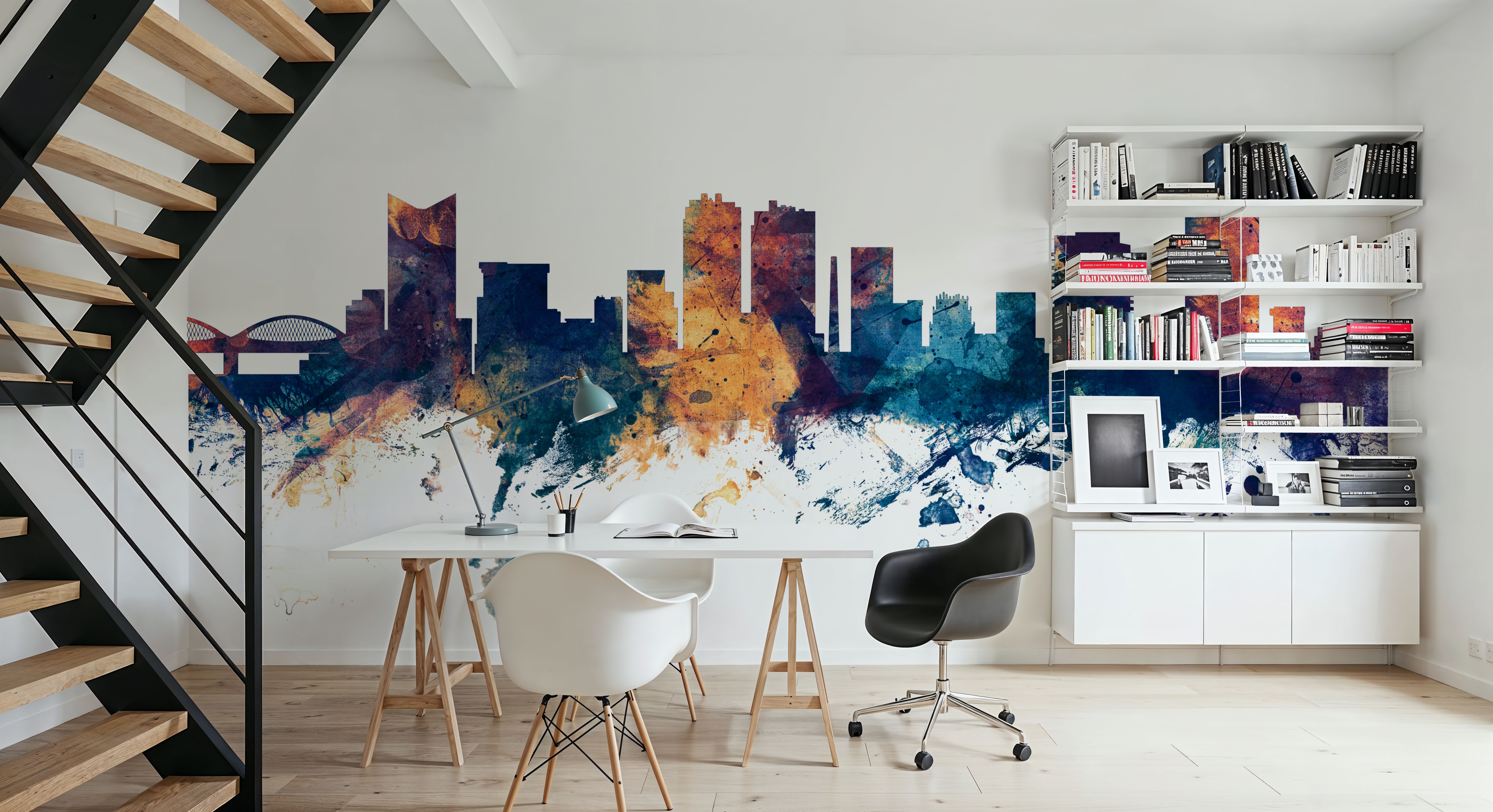 Fort Worth texas Skyline Blue & Bronze