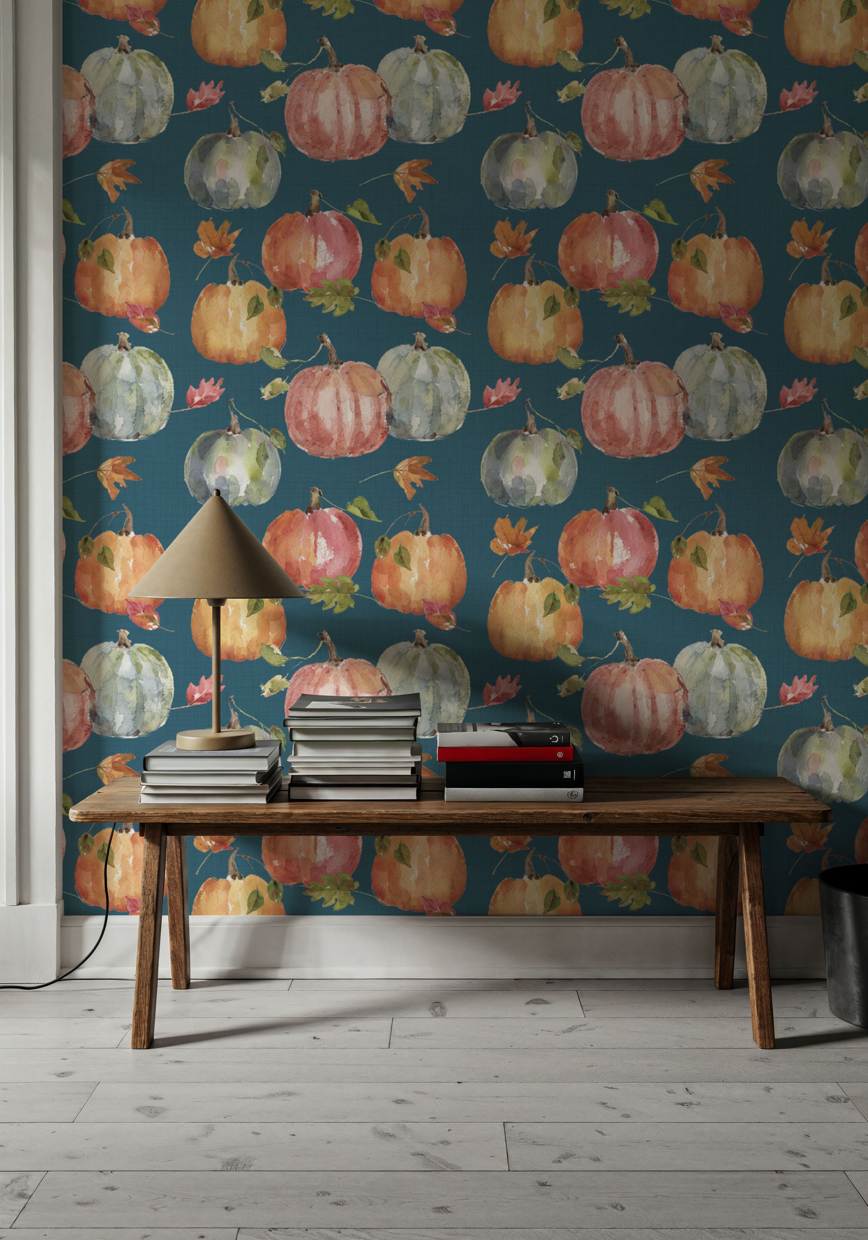 Time to Share Pumpkins Blue, Wallpaper