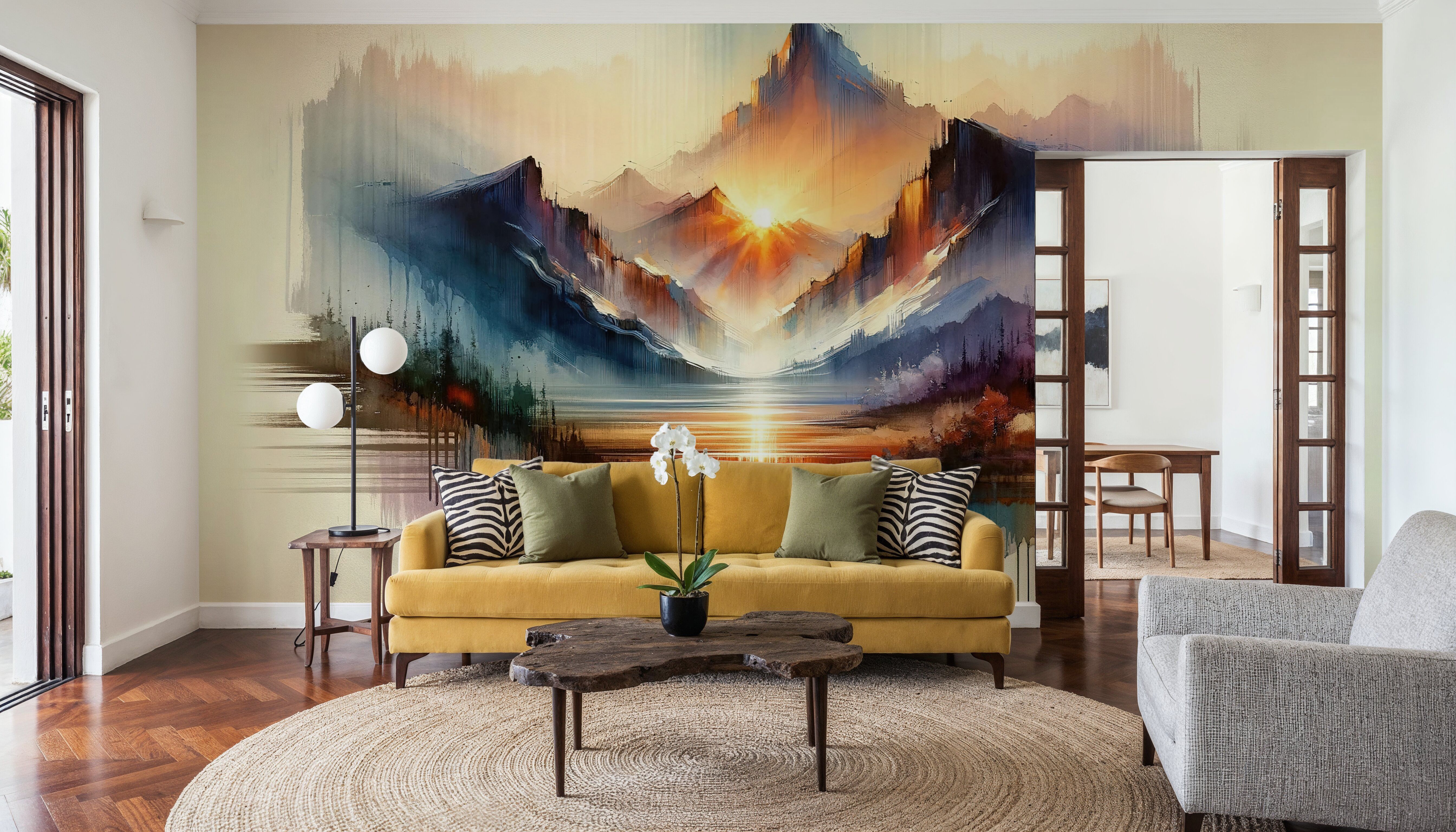 Watercolor Abstract Mountains