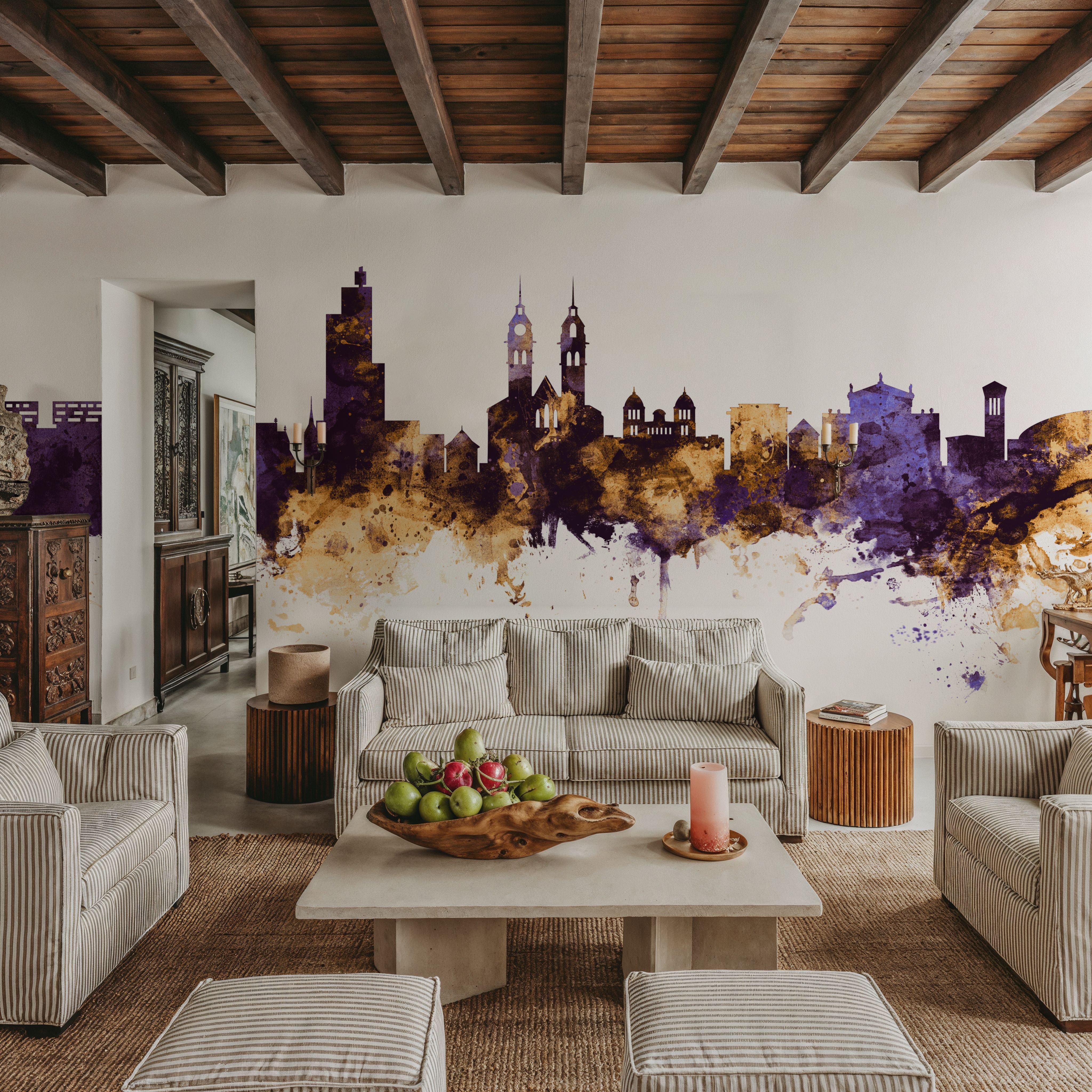 Wintherthur Switzerland Skyline Purple & Gold