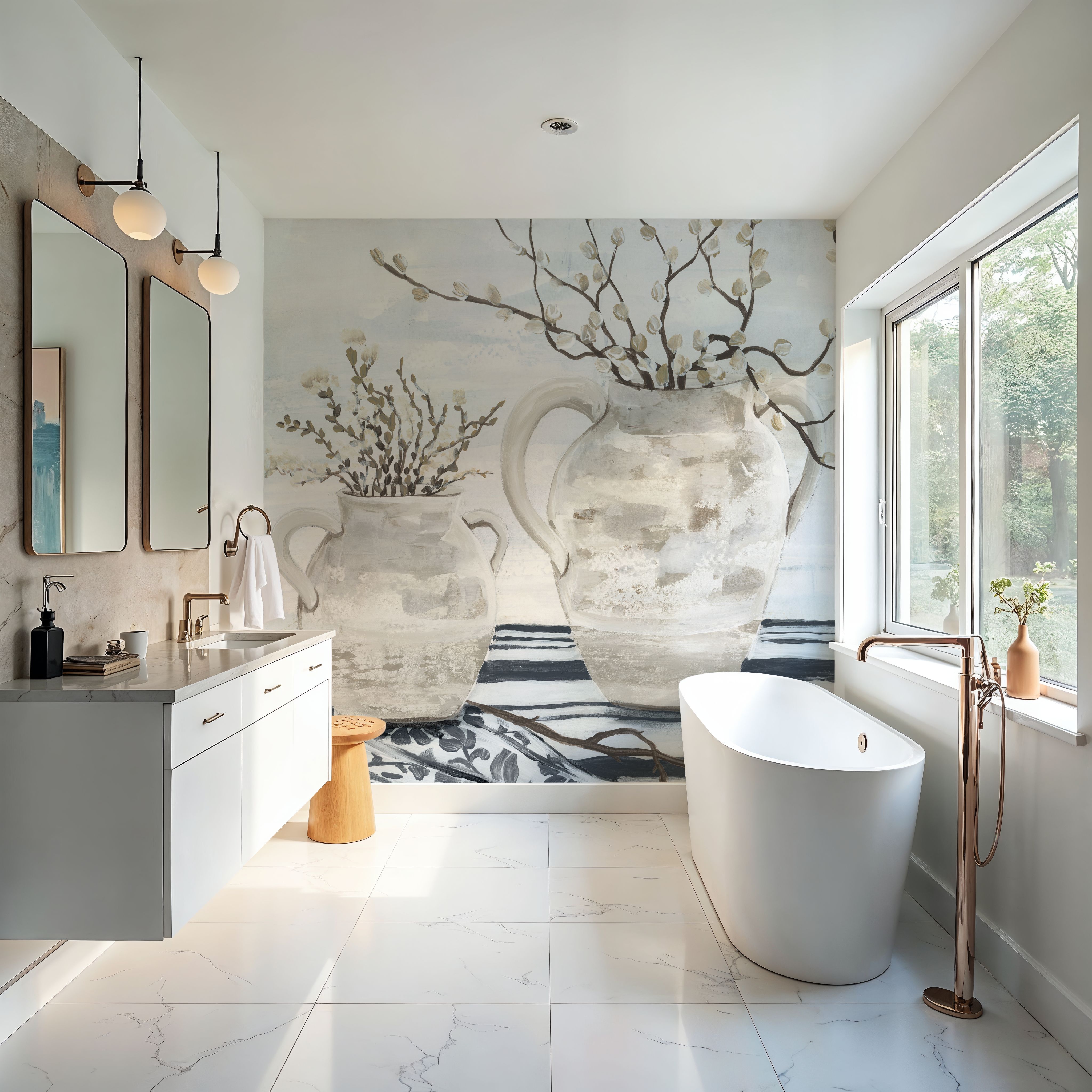 Chantilly Cottage Jugs B&W