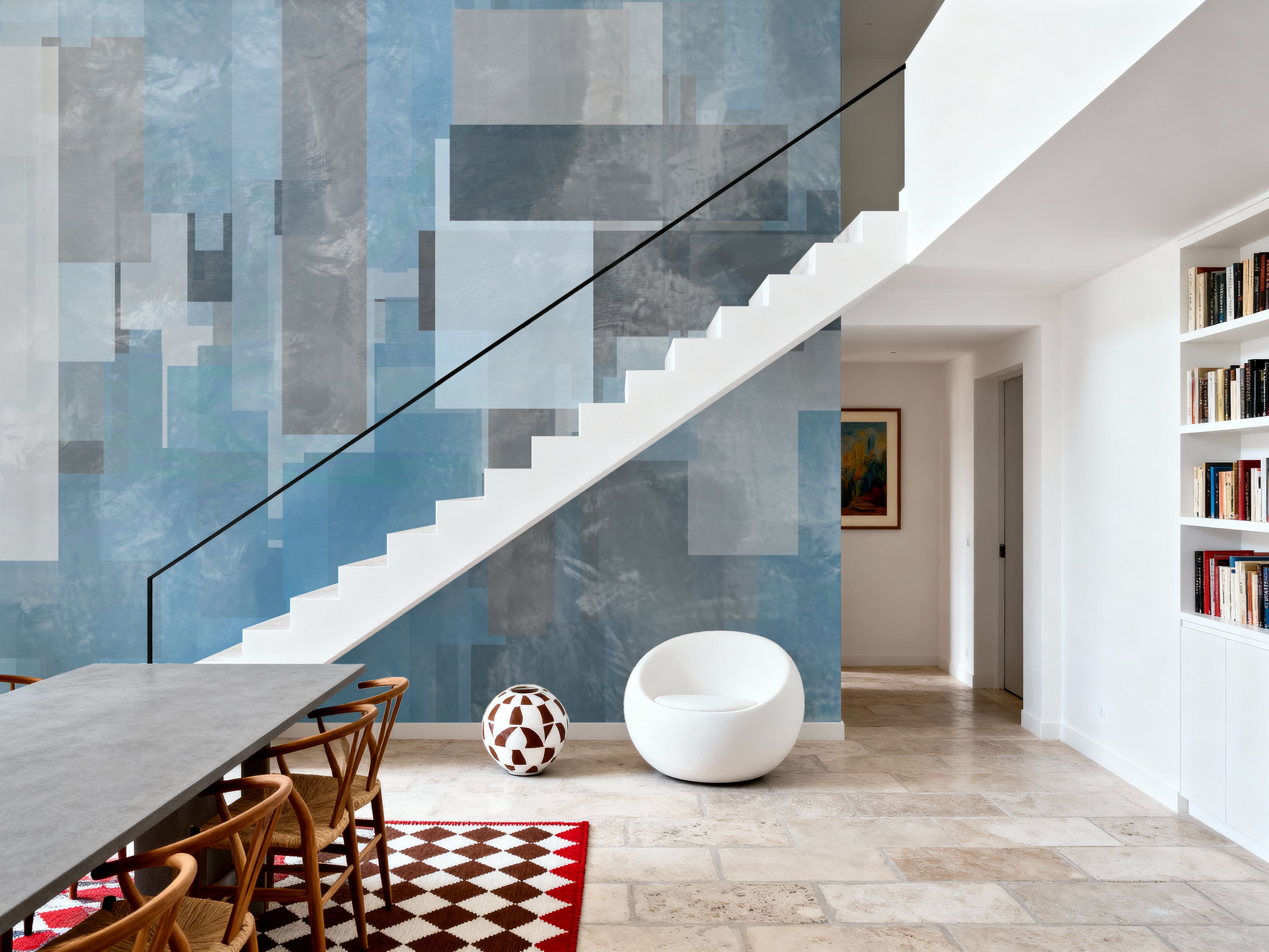 Geometric Abstract Blue