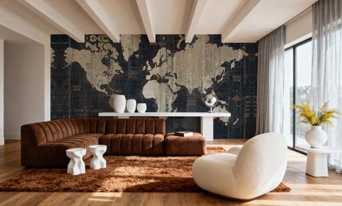 Old World Map Blue