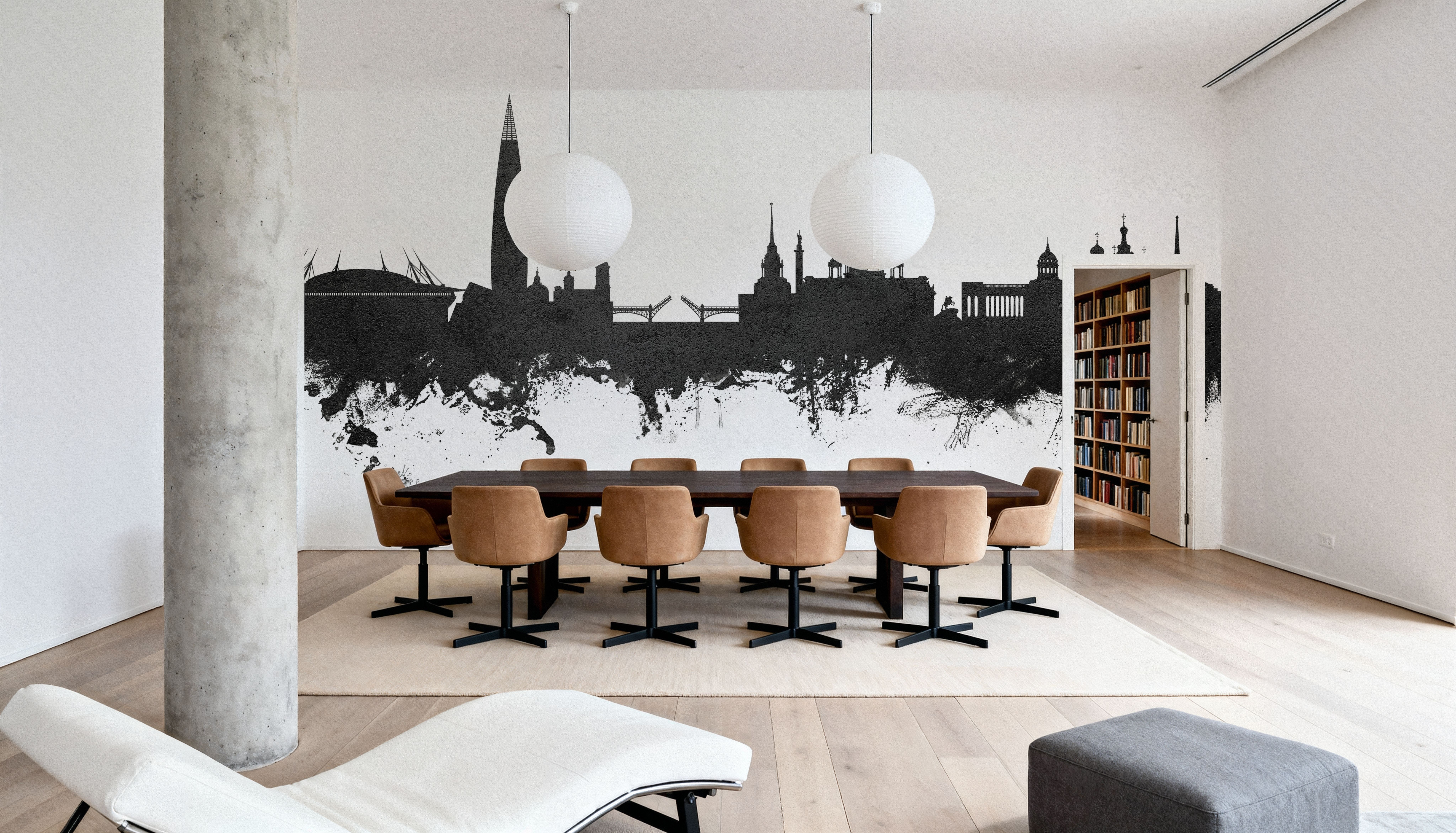 St Petersbug Russia Skyline Black & White