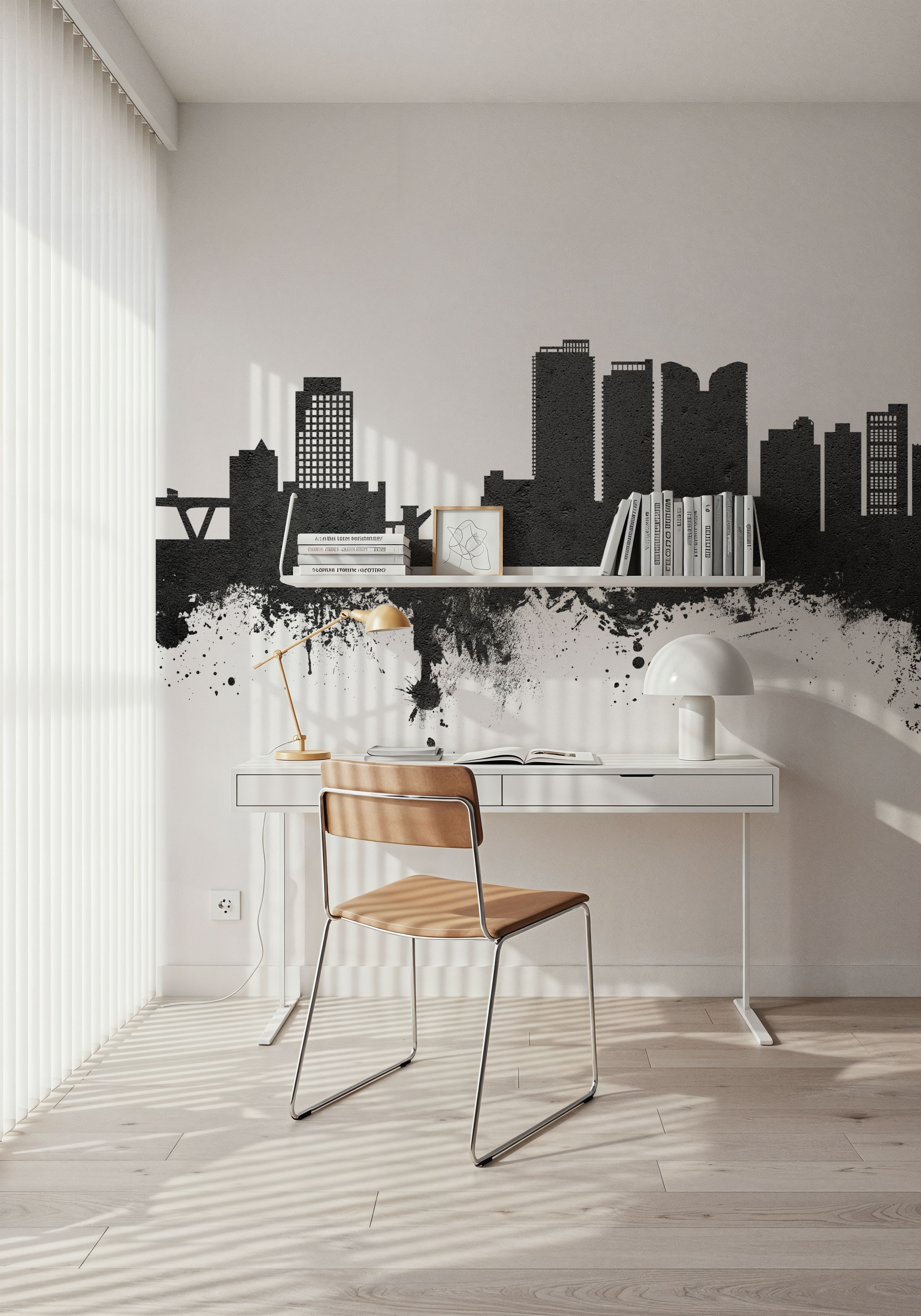 Fort Lauderdale Florida Skyline Black & White