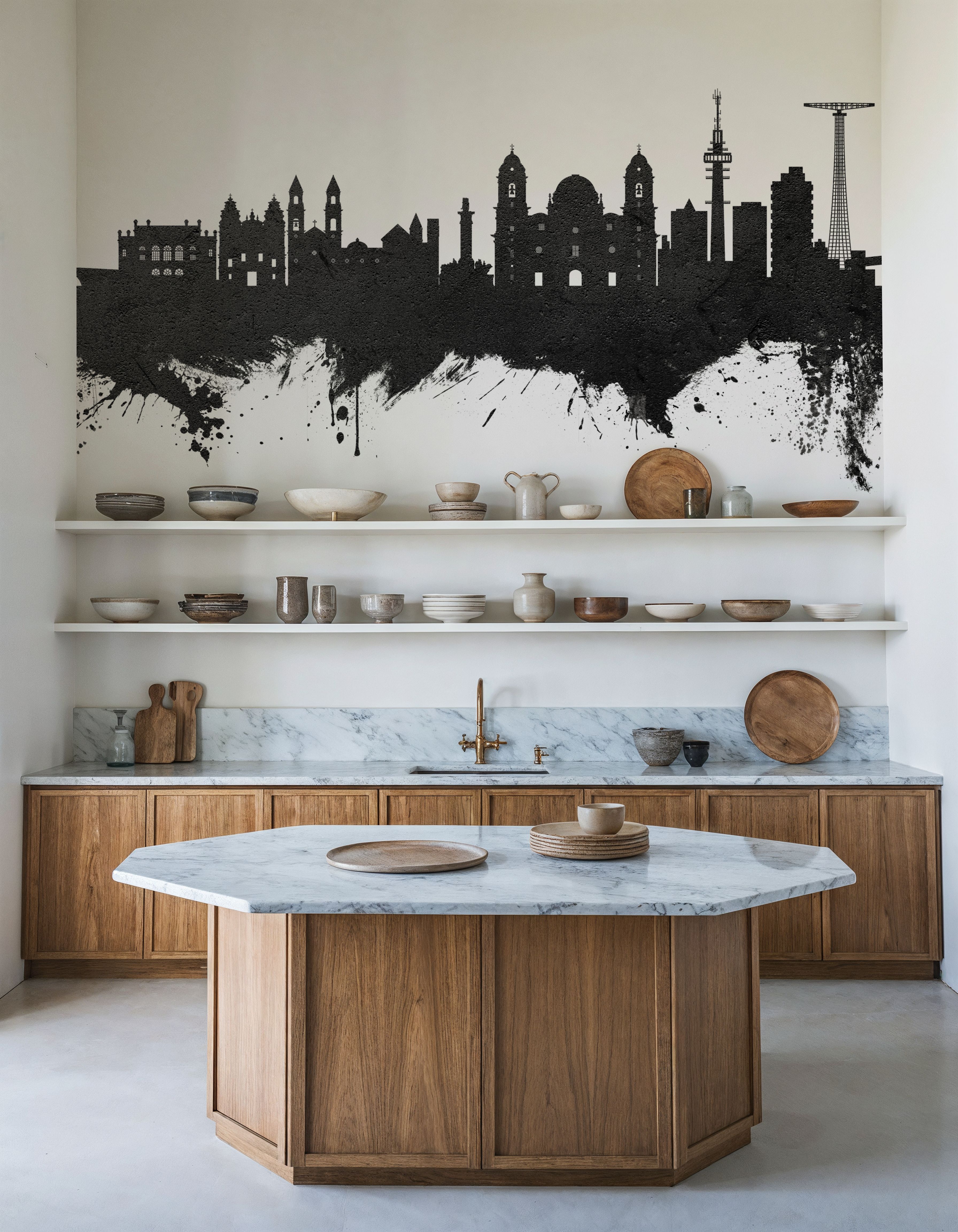 Cádiz Spain Skyline Black & White