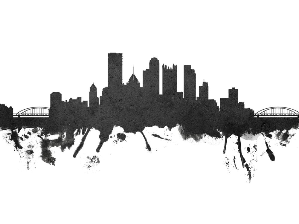 Pittsburg Pennsylvania Skyline Black & White