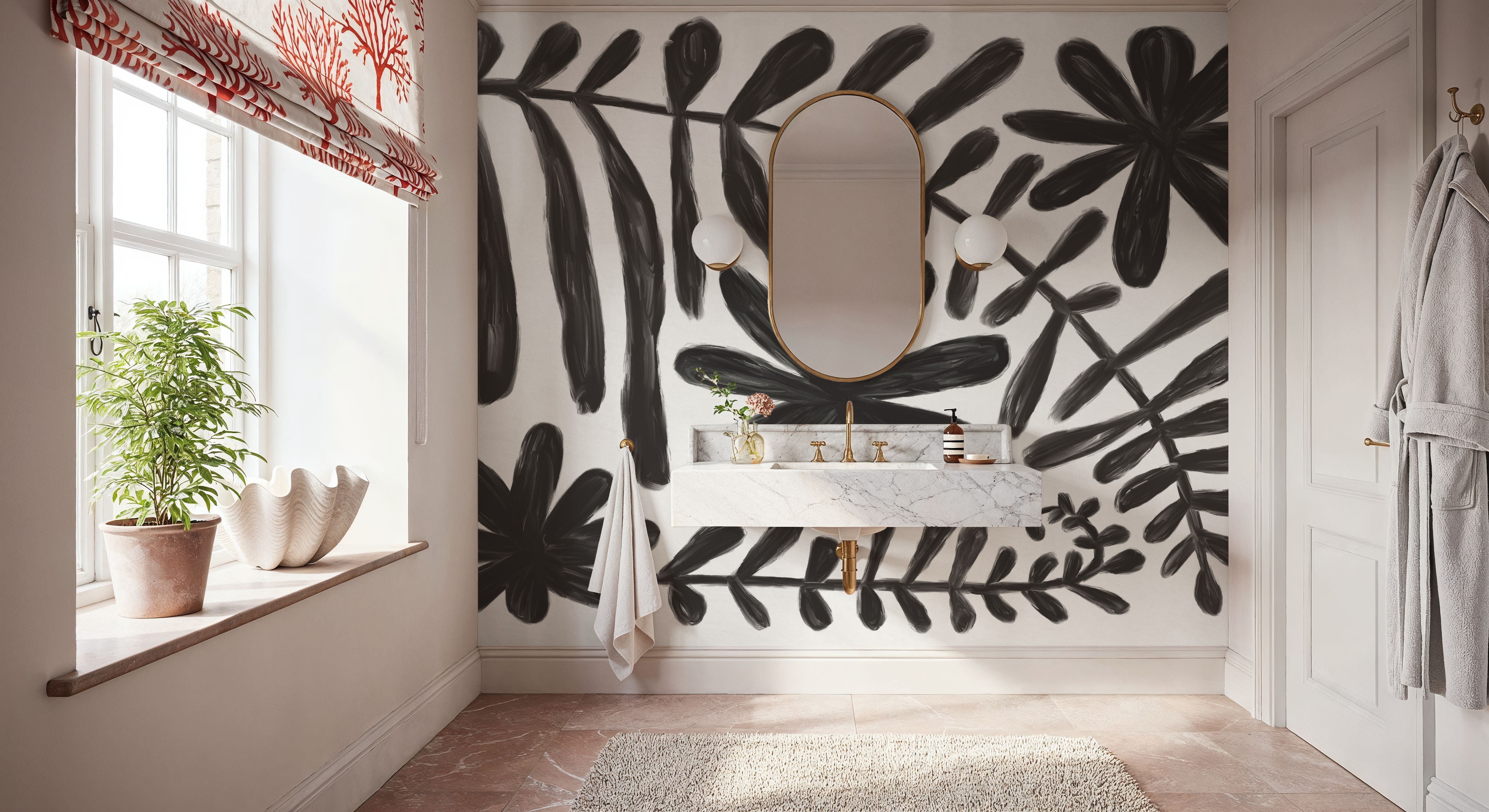 Fern and Flower Black