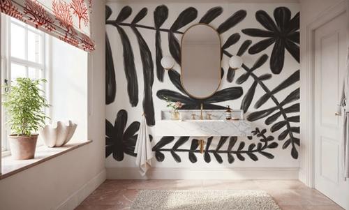 Fern and Flower Black