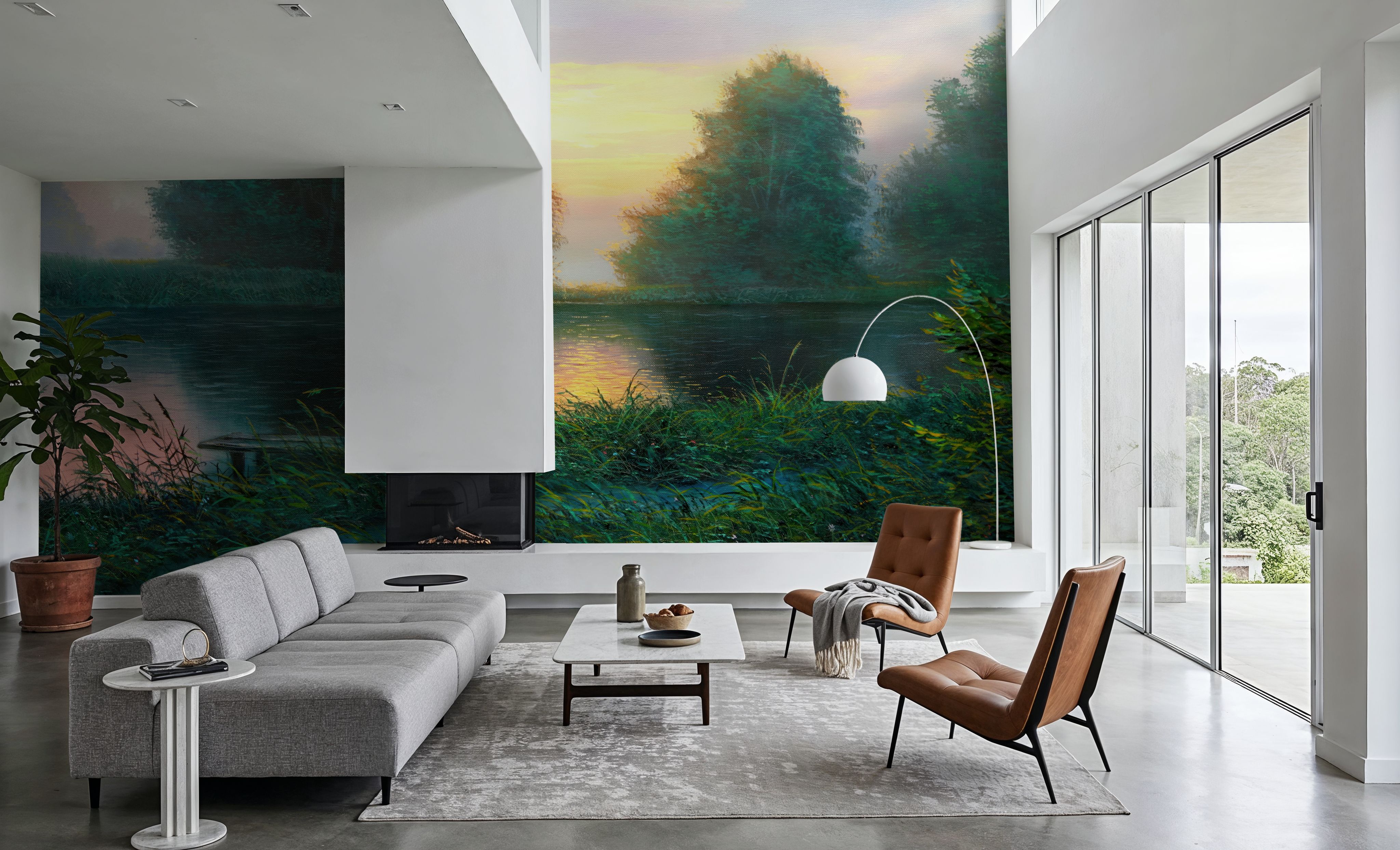 Riverside Twilight, Wallpaper