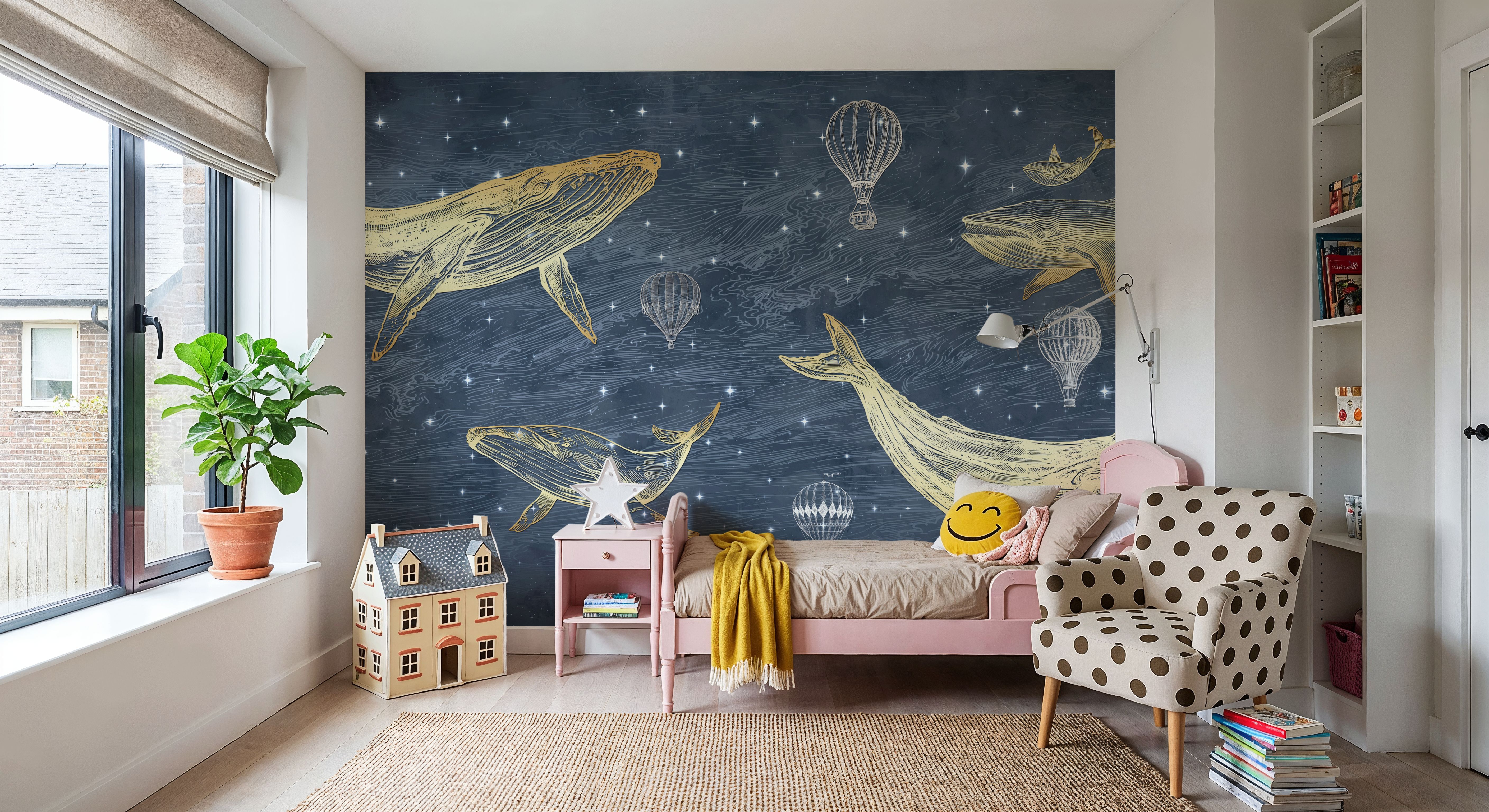 Whales in The Sky with Balloons, Washed