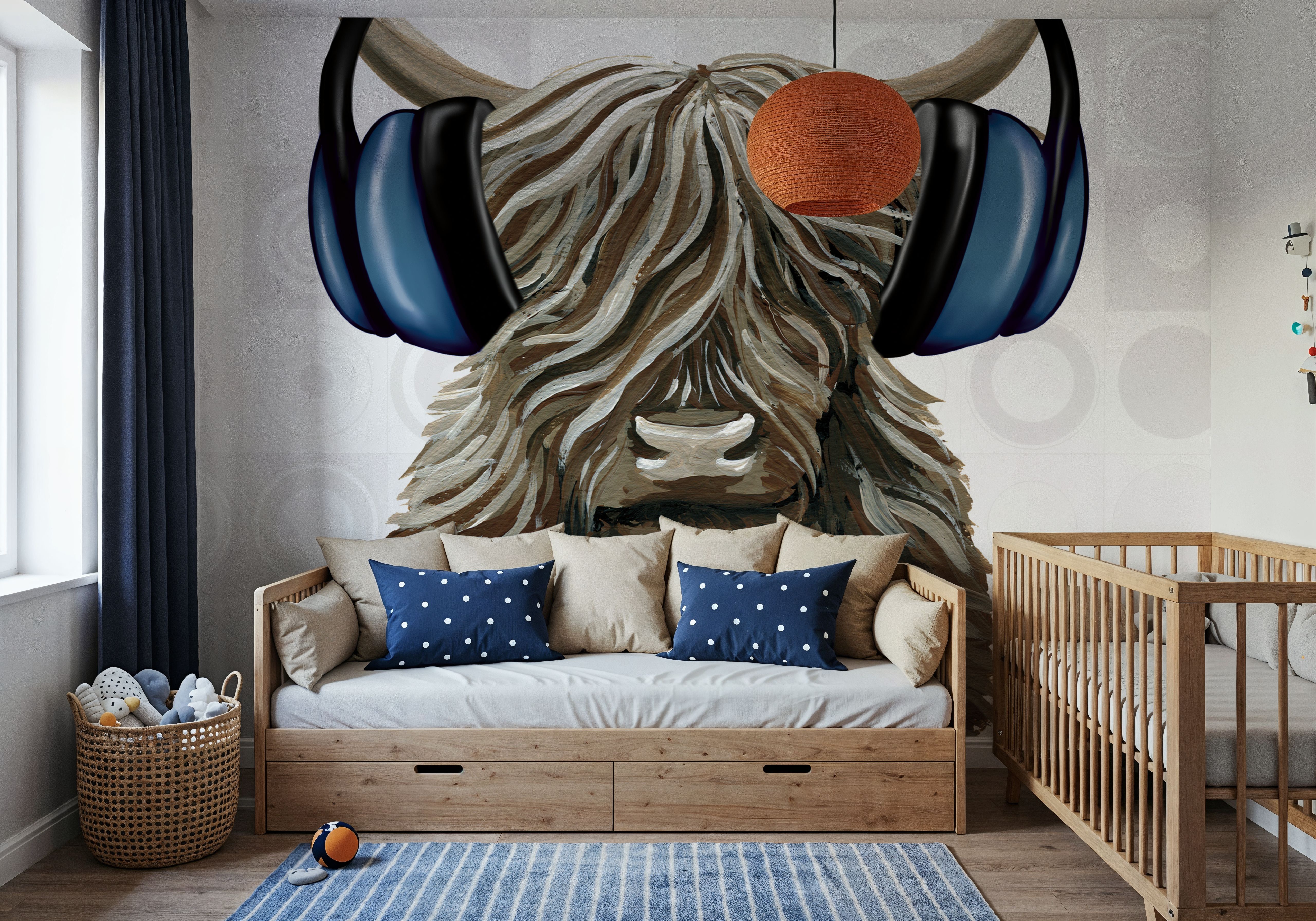 Music Cow Blue, Wallpaper