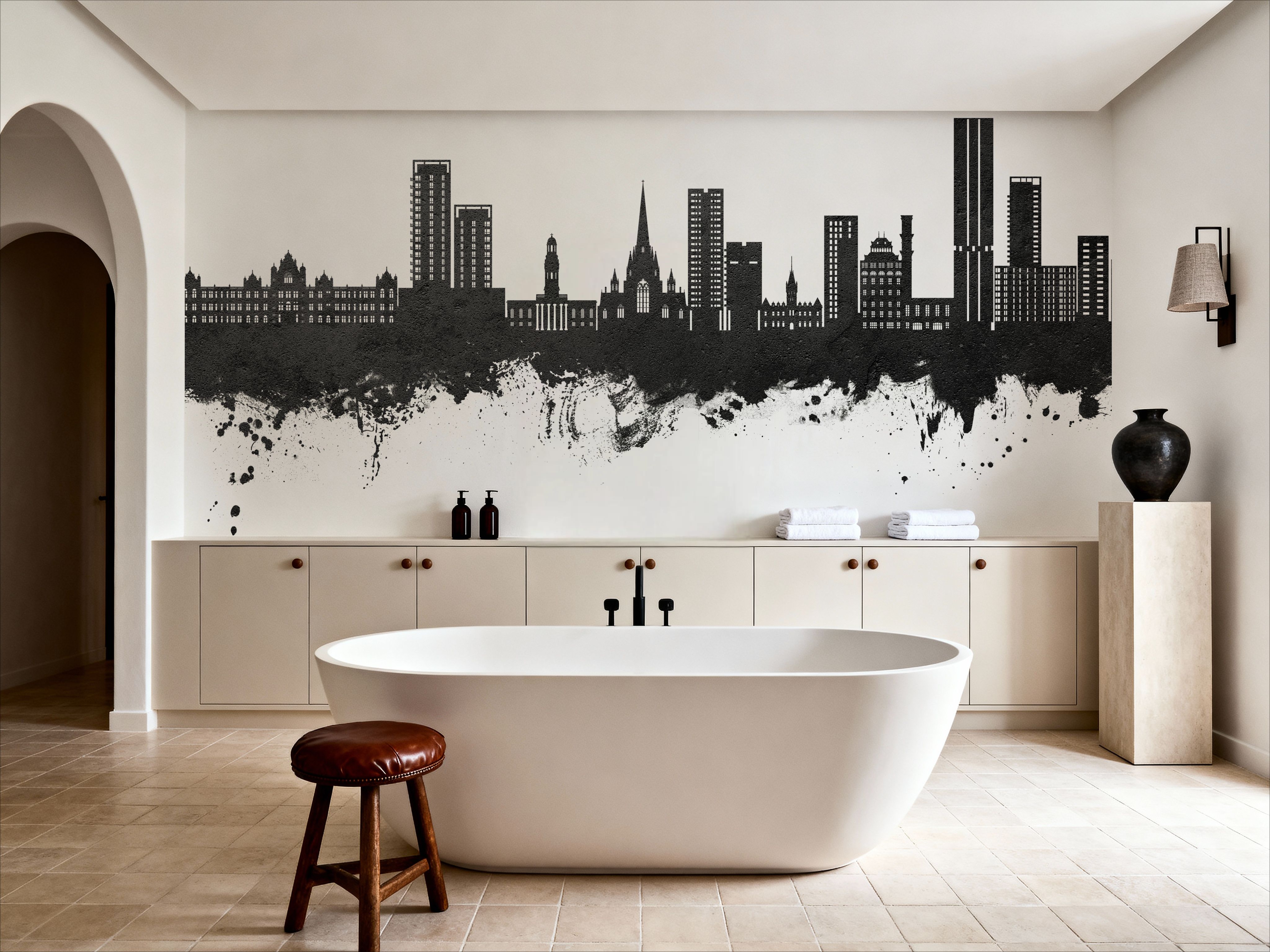 Salford England Skyline Black & White