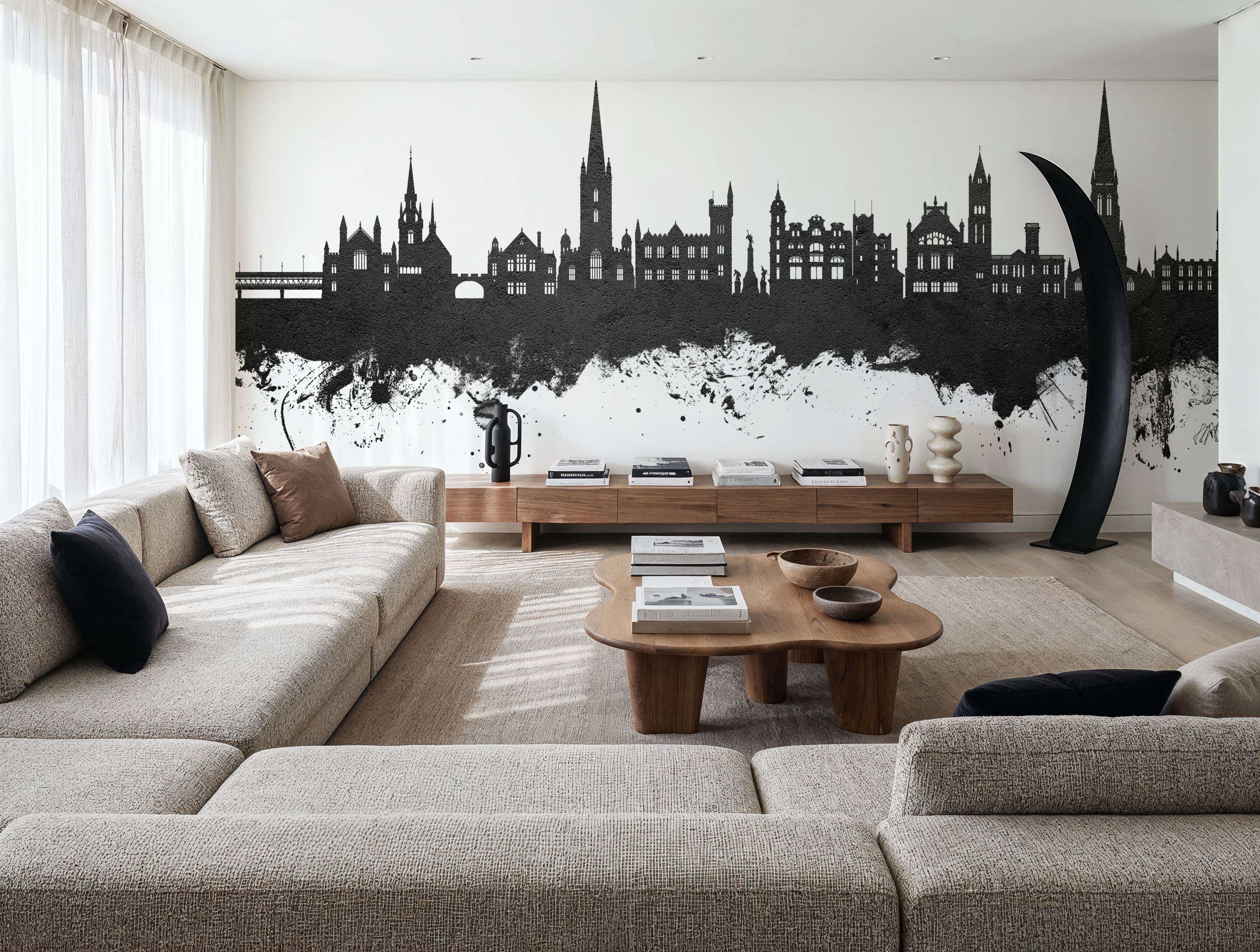 Derry Northern Ireland Skyline Black & White