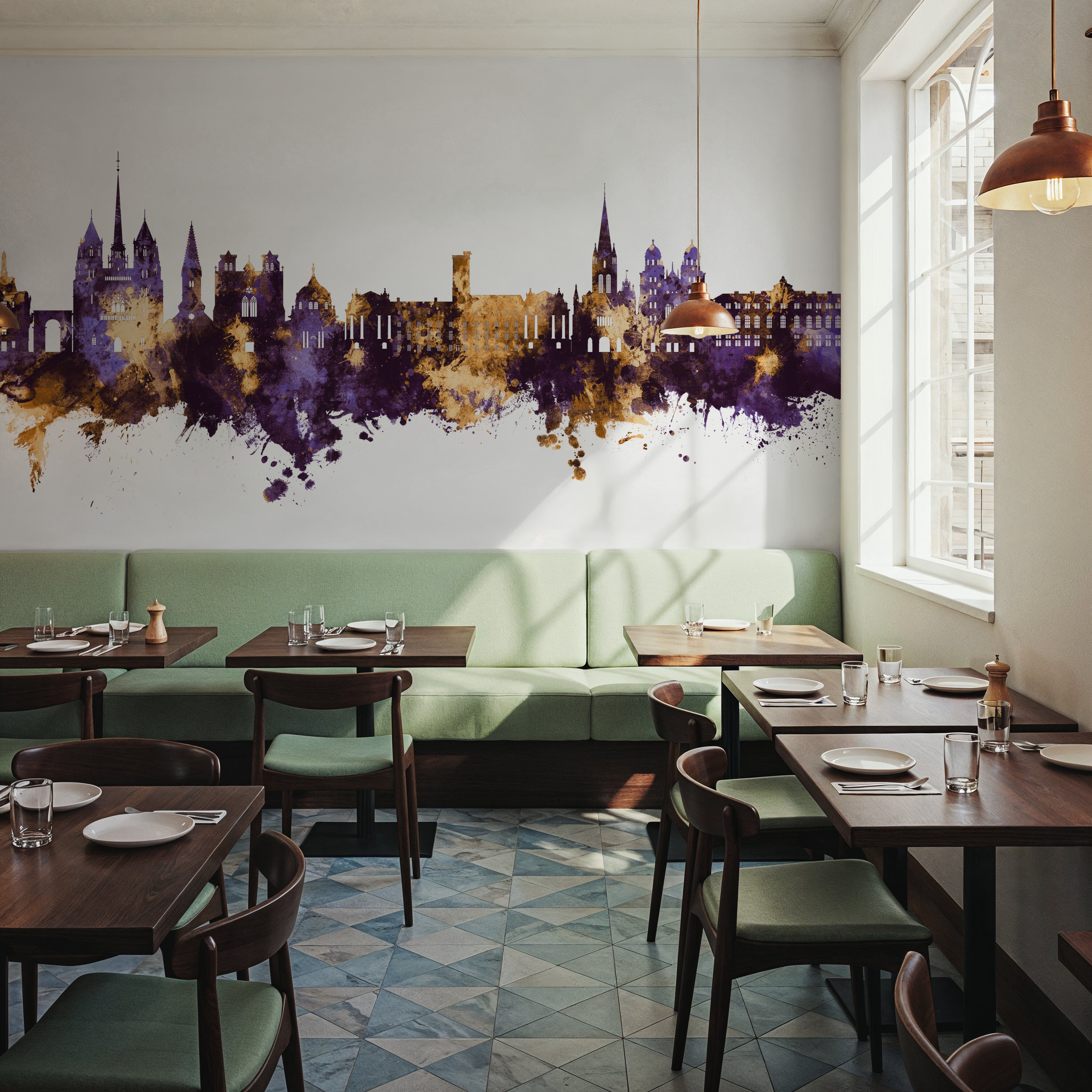 Dijon France Skyline Purple & Gold