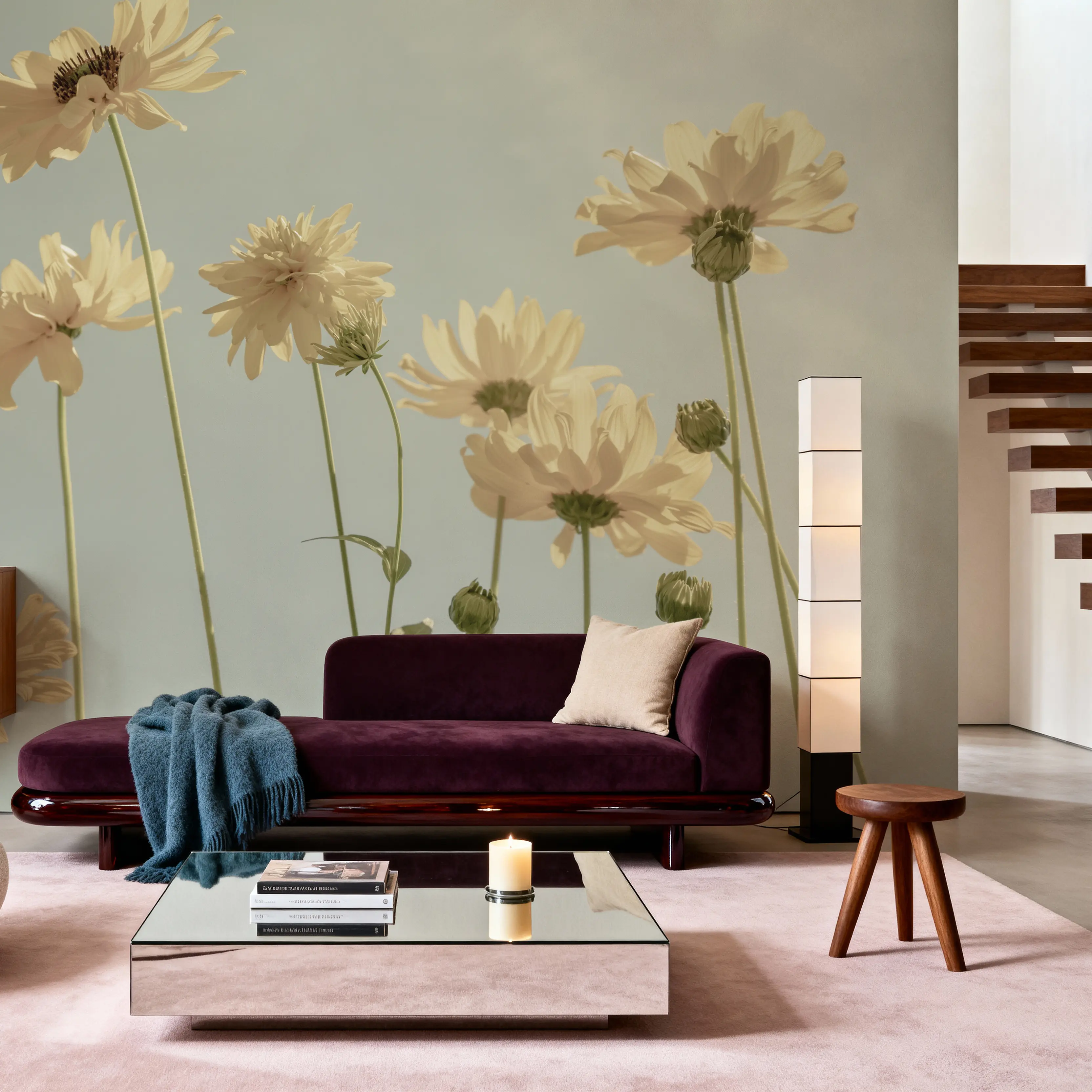 Fotobehang - Yellow And Sky - Bloemen Natuur Mural - Geel - Gangtrappen - Wallism België - Zelfklevend of Vliesbehang