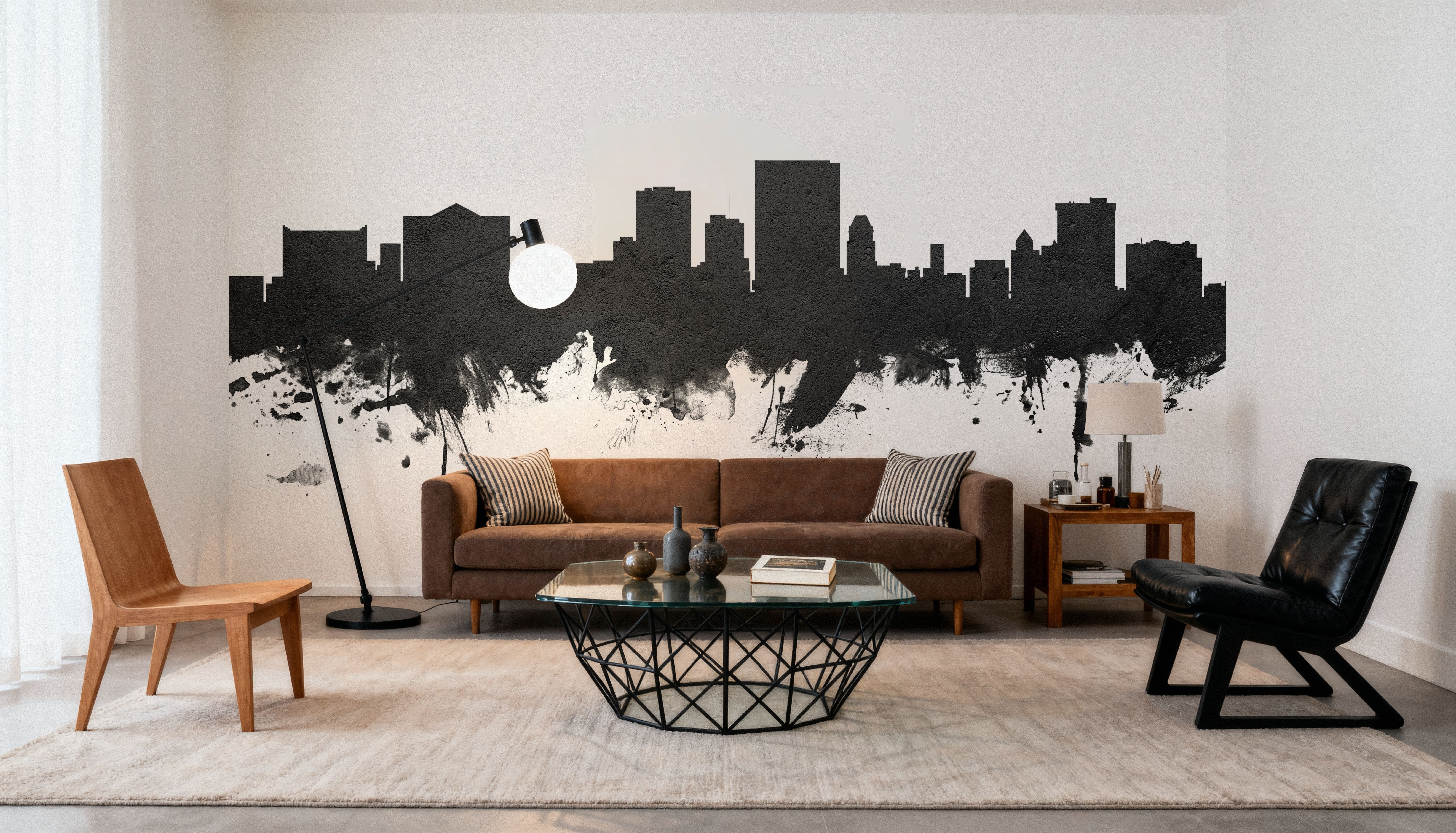 El Paso Texas Skyline Black & White