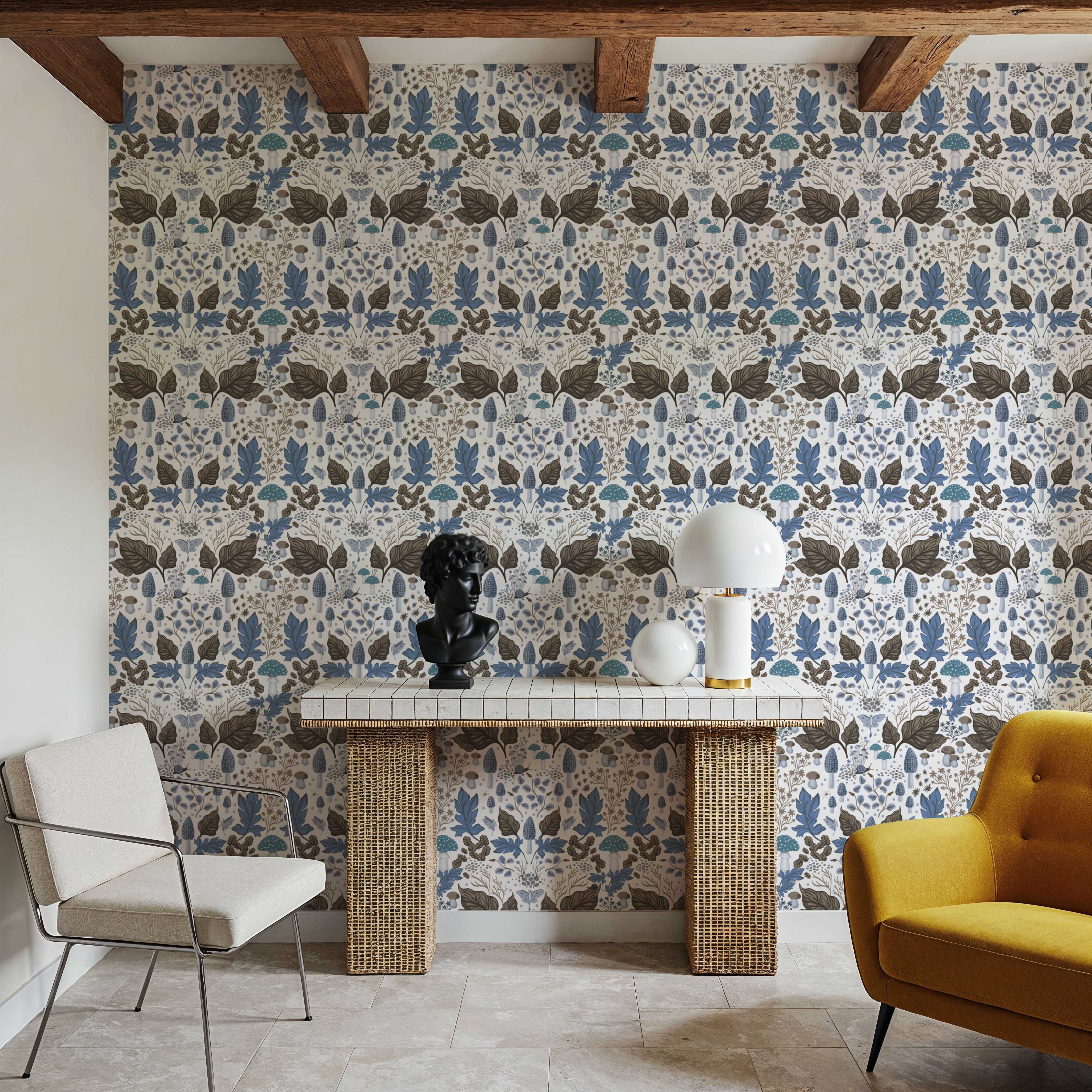 Autumn Forest Illustration, Light Blue