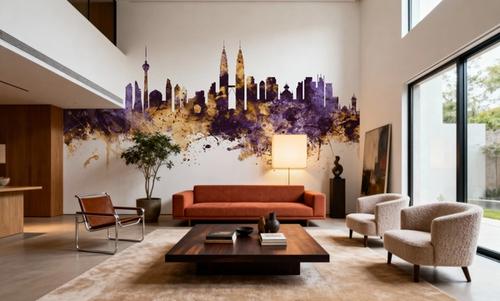 Kuala Lumpur Skyline Purple & Gold